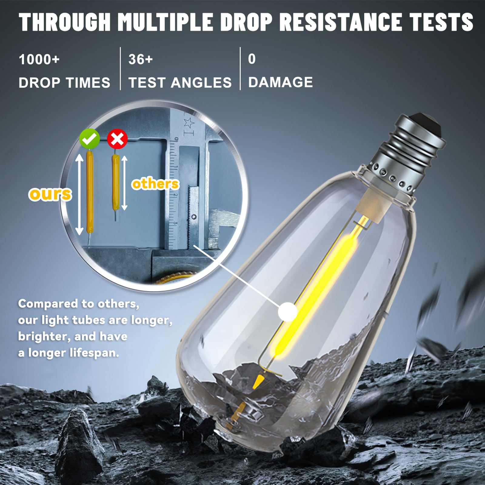 Oviviam 100+10Ft Led Outdoor String Lights, Patio Deck Lights With 50+4 Shatterproof St38 Edison Bulbs, Dimmable Warm White Wate