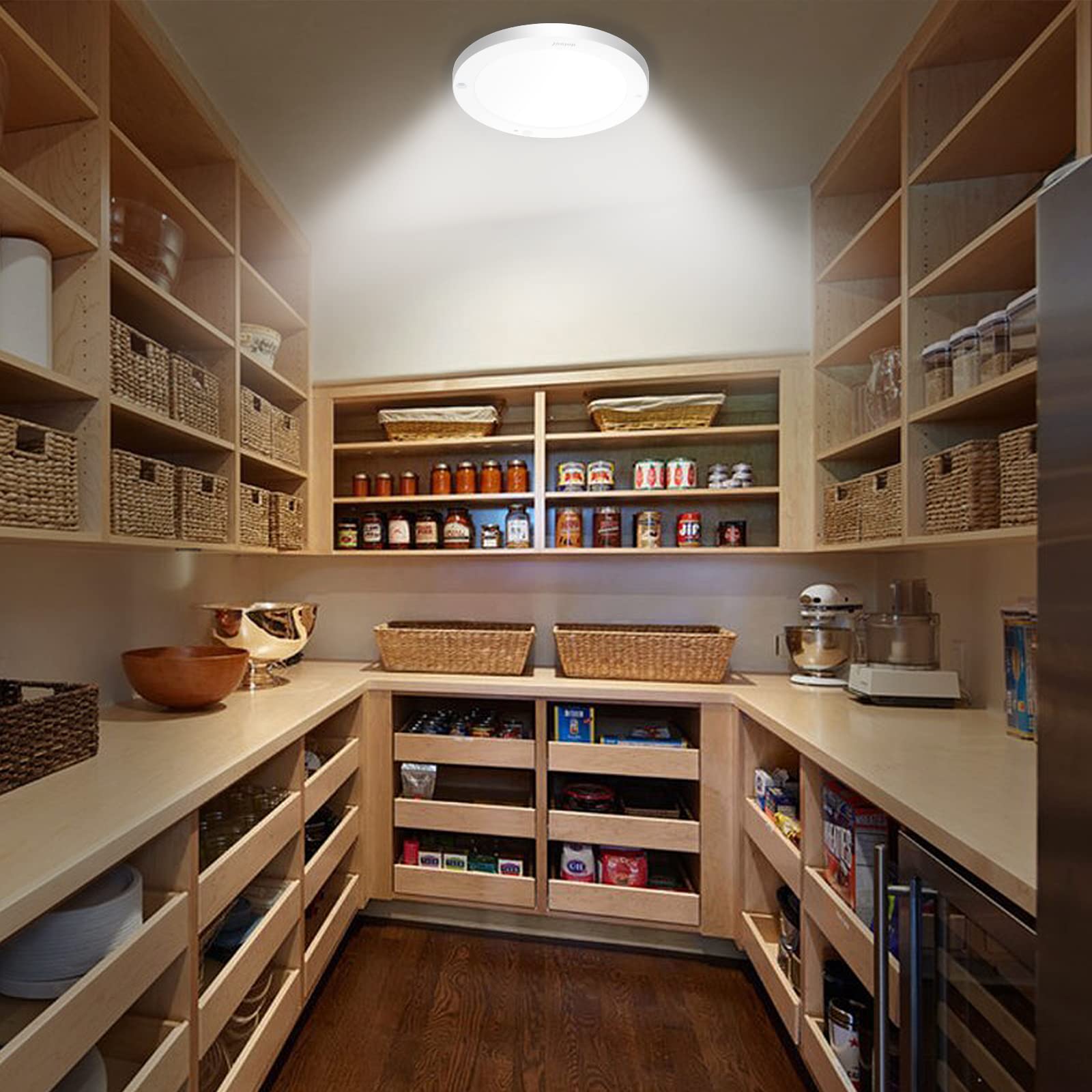 Youtob Motion Sensor Led Ceiling Light 15W 1200Lm Flush Mount Round Lighting Fixture For Indoor, Stairs, Closet Rooms, Porches,