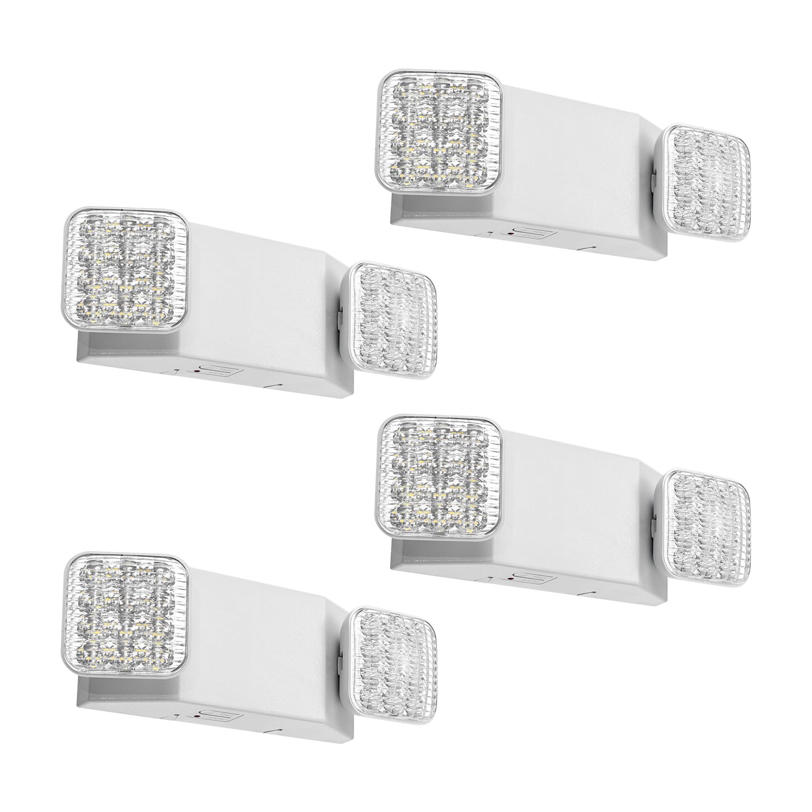 VEVOR 4 Pack Emergency Lights for Business, with Battery Backup, Commercial LED Emergency Exit Lighting Fixtures, AC 120/277V, w