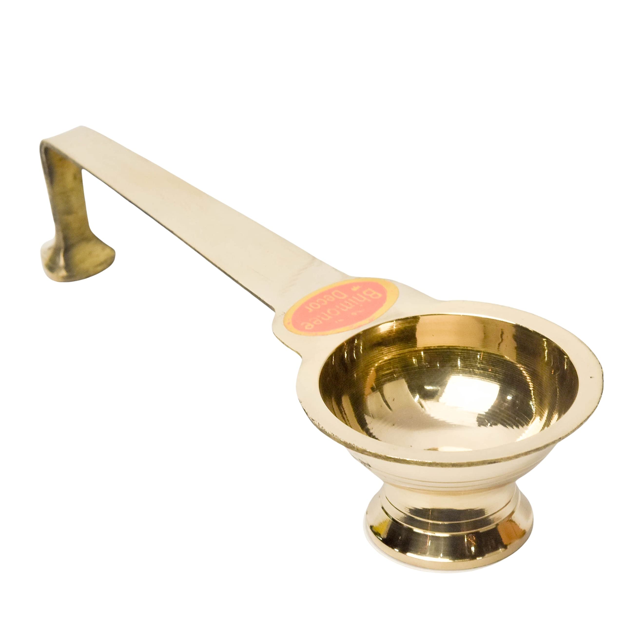 Bhimonee Decor Pure Brass Ledle Aarti, Deep, Deepak, Diya for Pooja Purposes, 2.6 Inches, 130gm