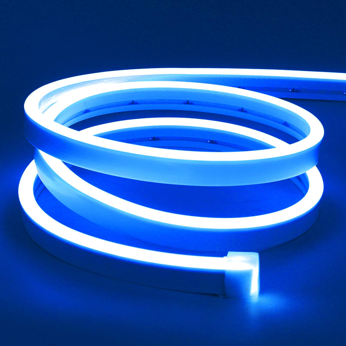 Lamomo Led Neon Flex, 16.4Ft/5M Blue Neon Light Strip, 12V Flexible Waterproof Neon Led Strip, Silicone Led Neon Rope Light For
