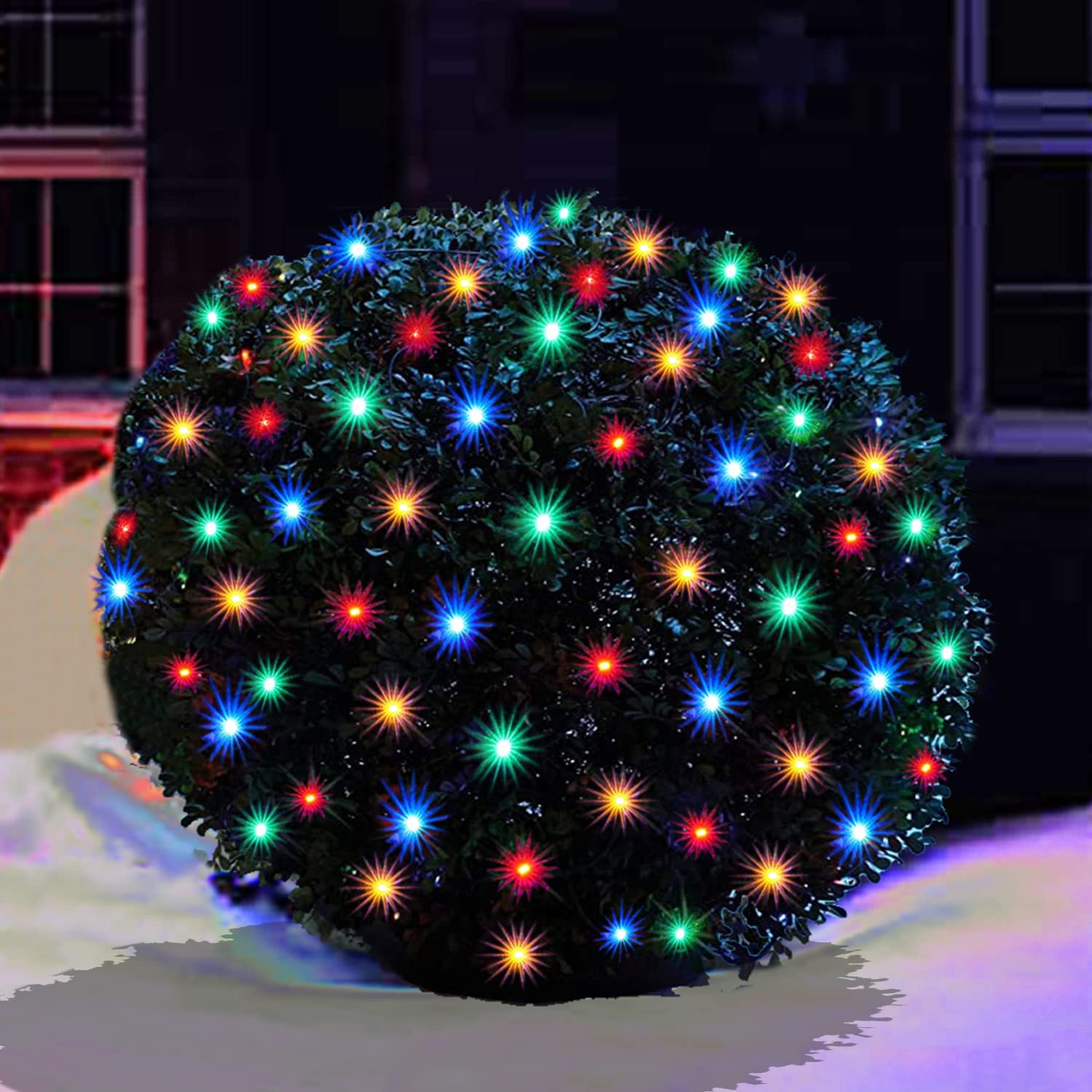 Christmas Net Lights Outdoor,100LED 5ftx5ft Christmas Net Lights with Connectable, Waterproof,UL Certified and Durable Green Wir