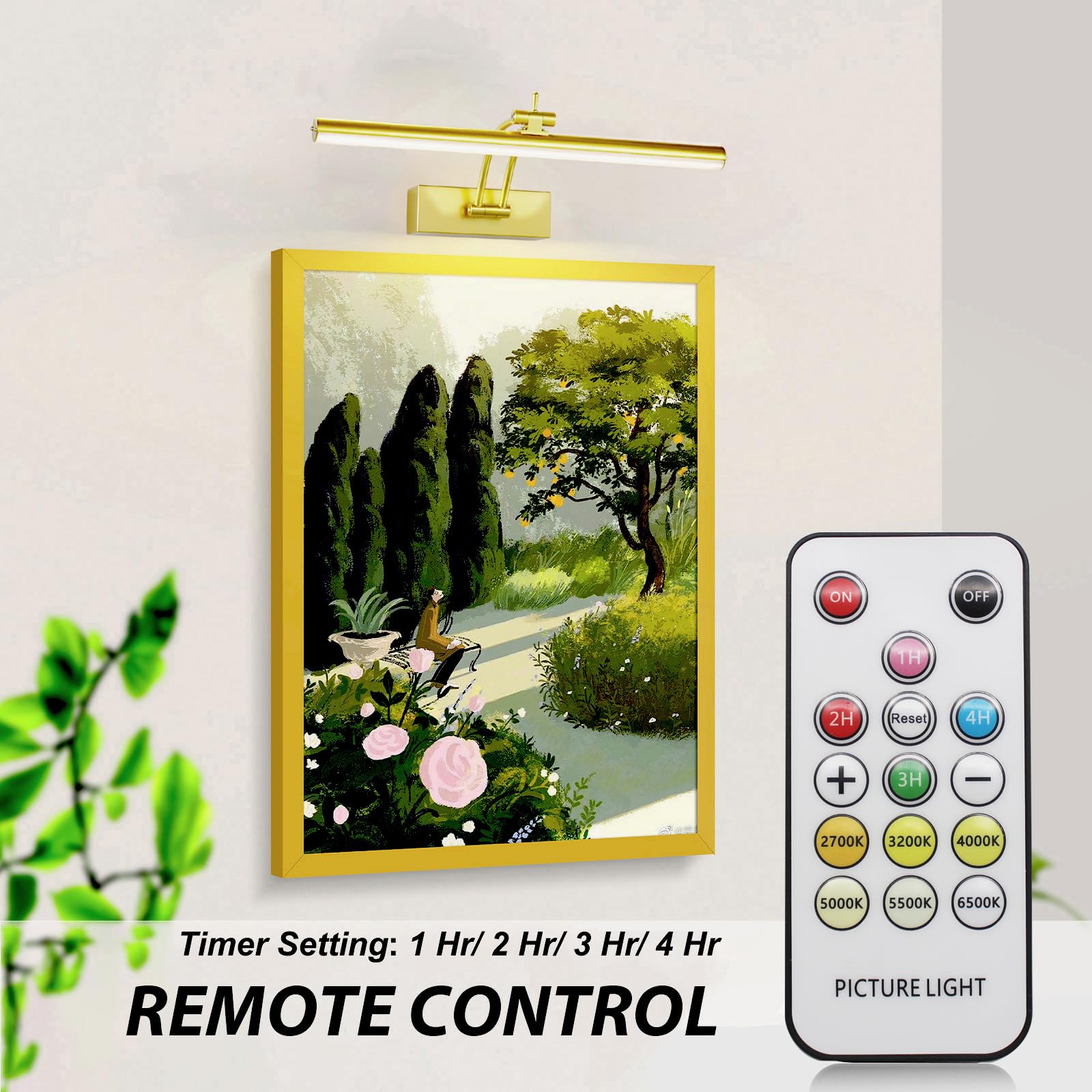 Yuichoy 2 Pack Picture Lights For Wall Battery Operated  12 Inch Wireless Art Lighting For discomfort-reducingting  6 Colors Picture Frame Lights With Remote  4200Mah Gallery Light  Gold