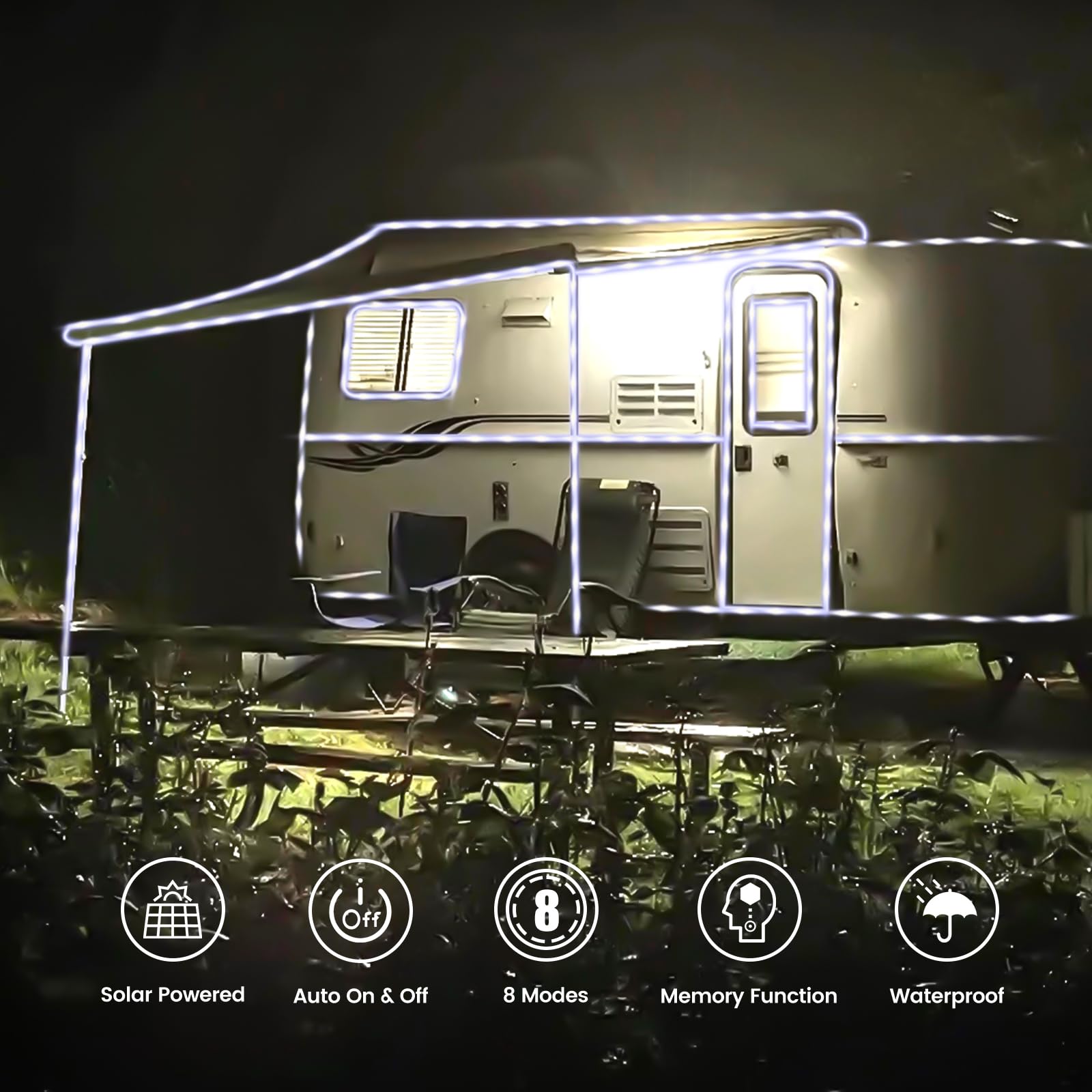 200 Led Solar Rope Lights Outdoor, 72Ft Solar String Lights Indoor Waterproof Solar Powered Trampoline Light Clear Tube Pool Lig