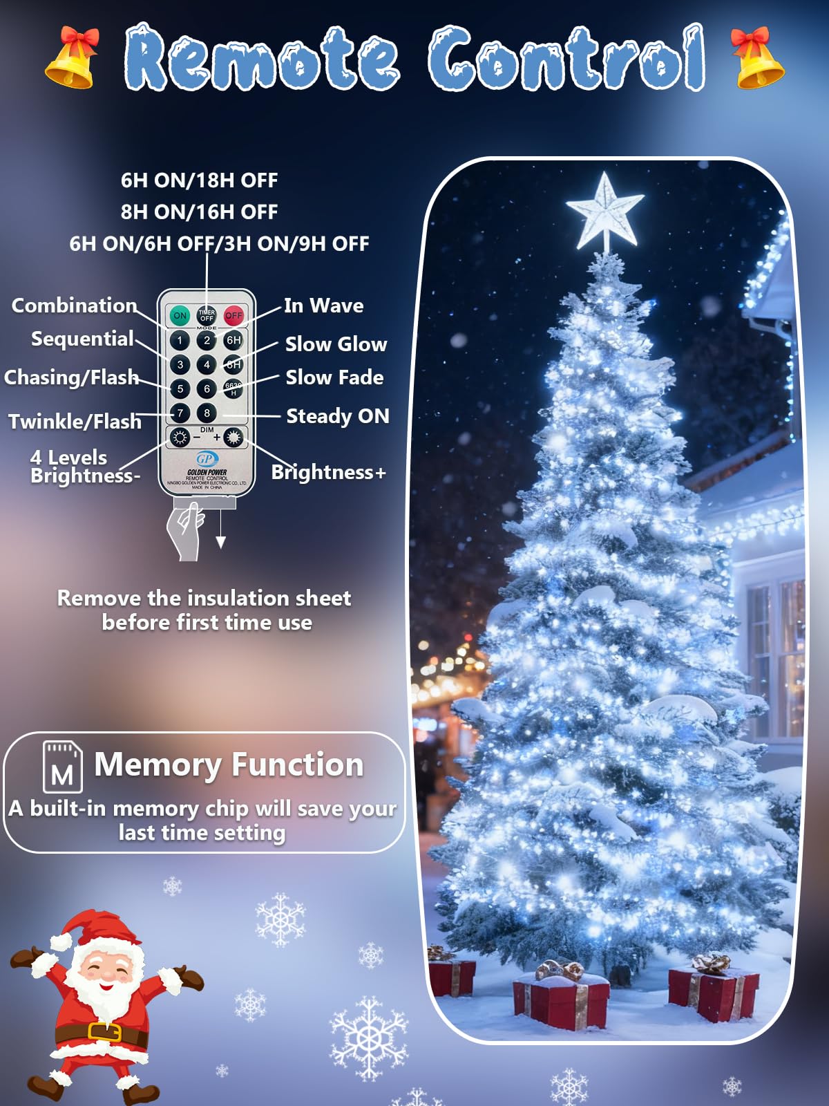 75Ft 1500 Led Christmas Cluster Lights  Fire er String Lights With Remote & 8 Modes & Timer  Waterproof Fairy Twinkle Light Plug In For Indoor Outdoor Party Garden Xmas Tree Decoration  Cool White