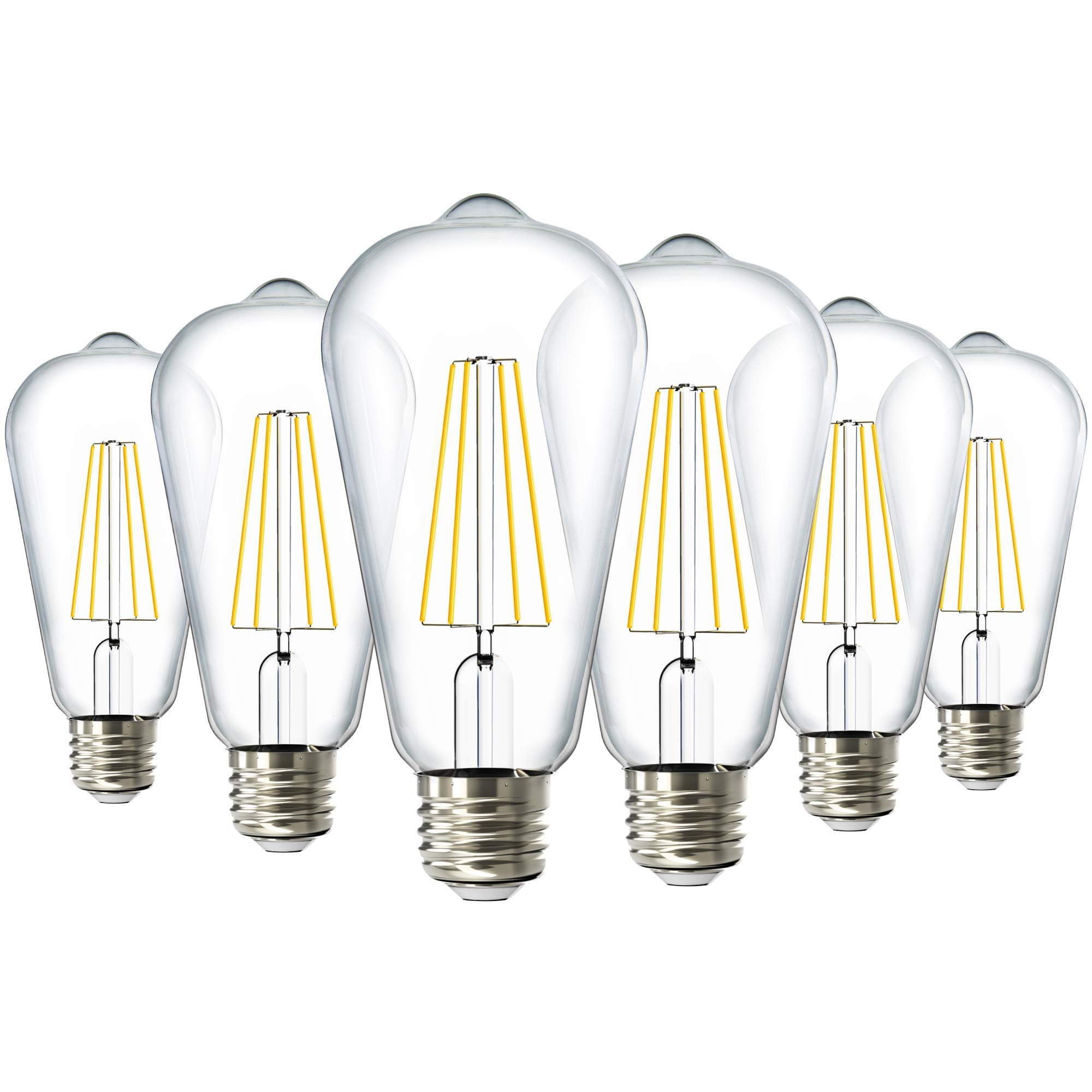 Sunco 6 Pack Dusk To Dawn Led Outdoor Lights Bulb, St64 Edison Style Automatic Light Sensing Bulbs, 800 Lm, 7W (60W Equivalent),