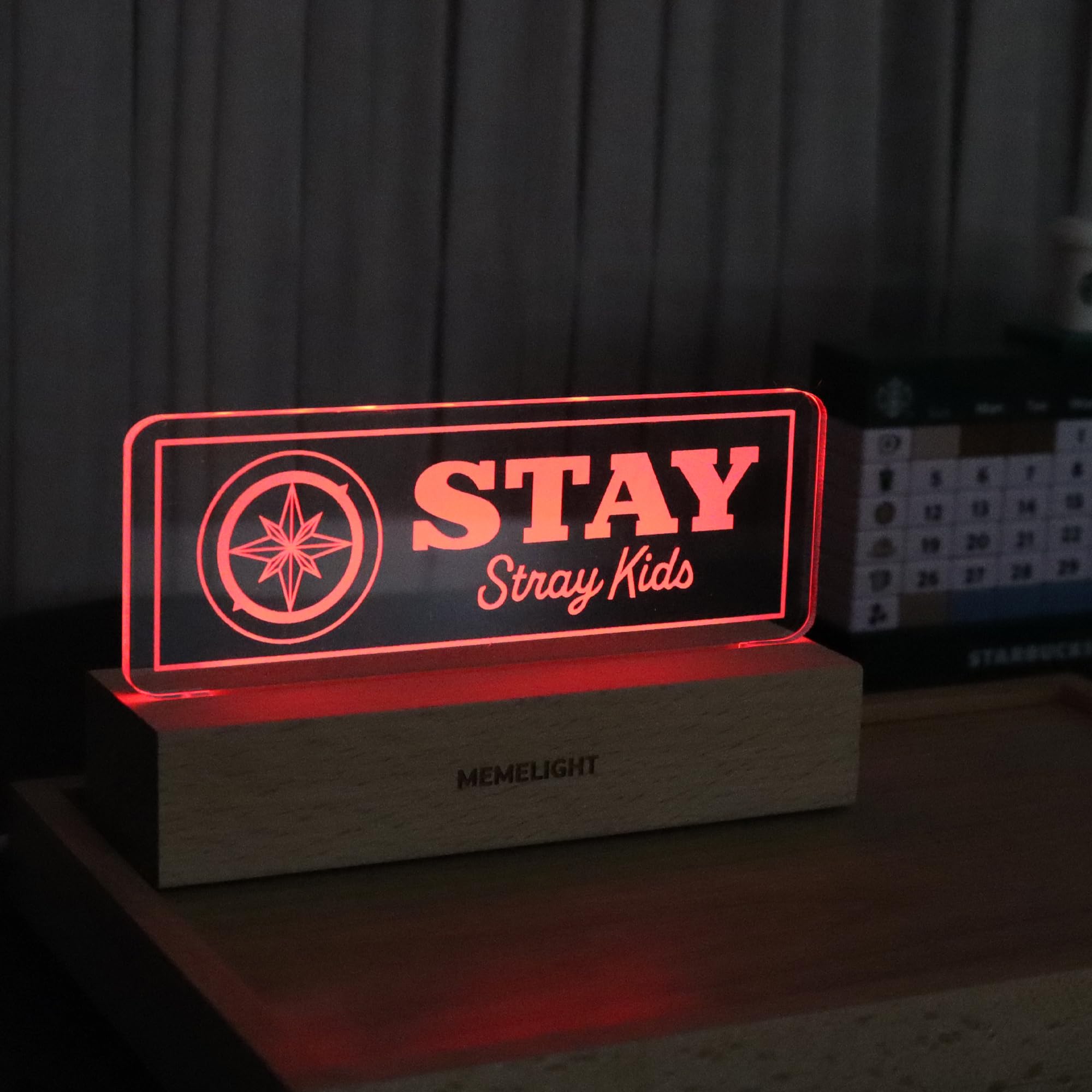 MEMELIGHT Stray Kids Fan Club Merchandise, Kpop Lamp for Stay, 7RGB Color, Dimmer, 8.3 x 4.2 x 1.7
