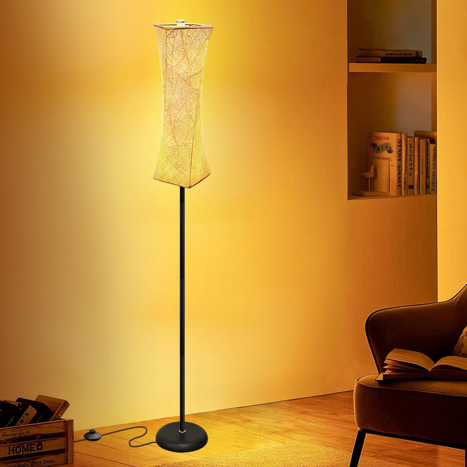 WORLD WIN Floor Lamp for Living Room, Tall Floor Lamp Standing Lamps for Bedrooms, Stepless Dimmable Modern Floor Lamp for Offic