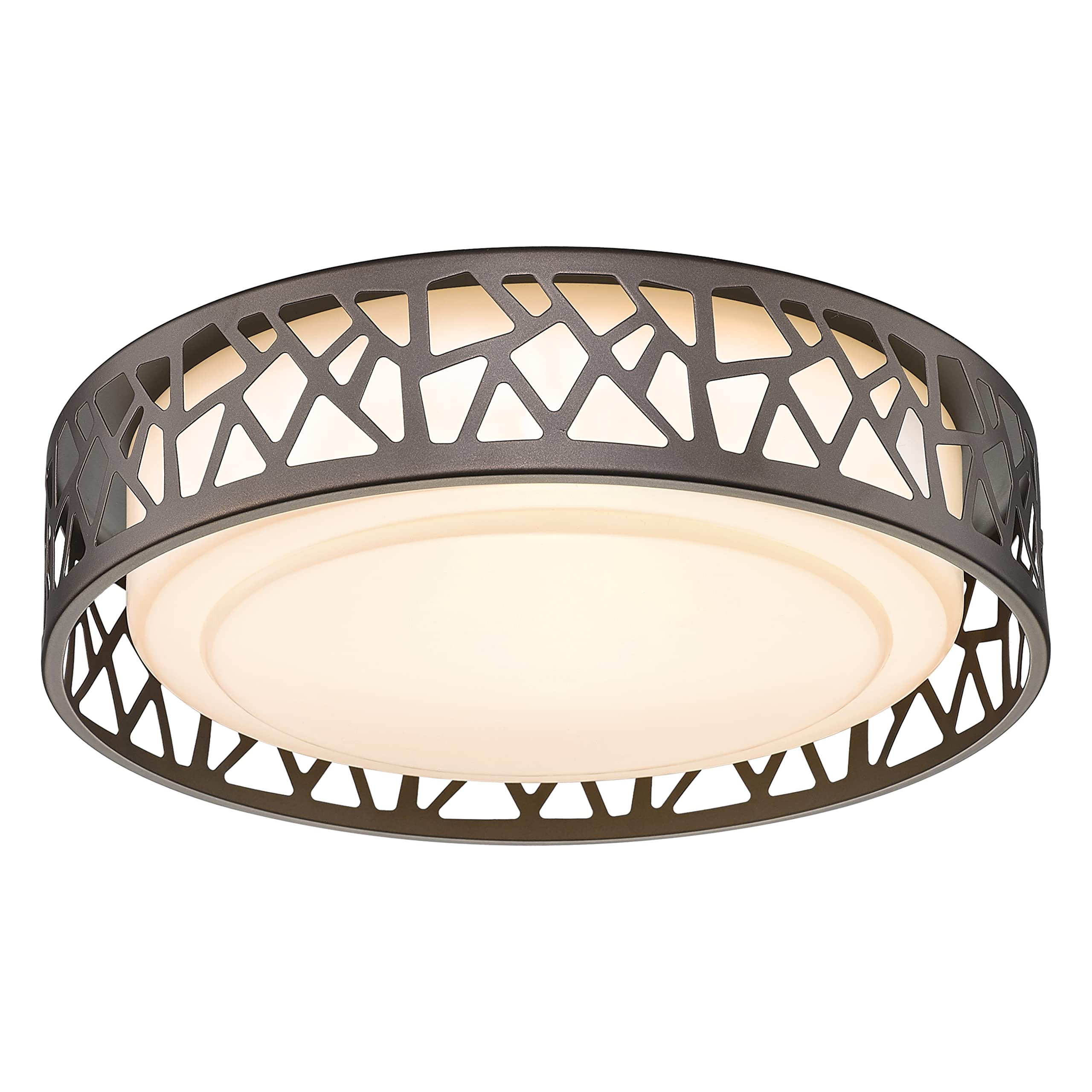Vicnie 12&quot; Led Dimmable Flush Mount Ceiling Light, 3000K Warm White, Oil Rubbed Bronze,