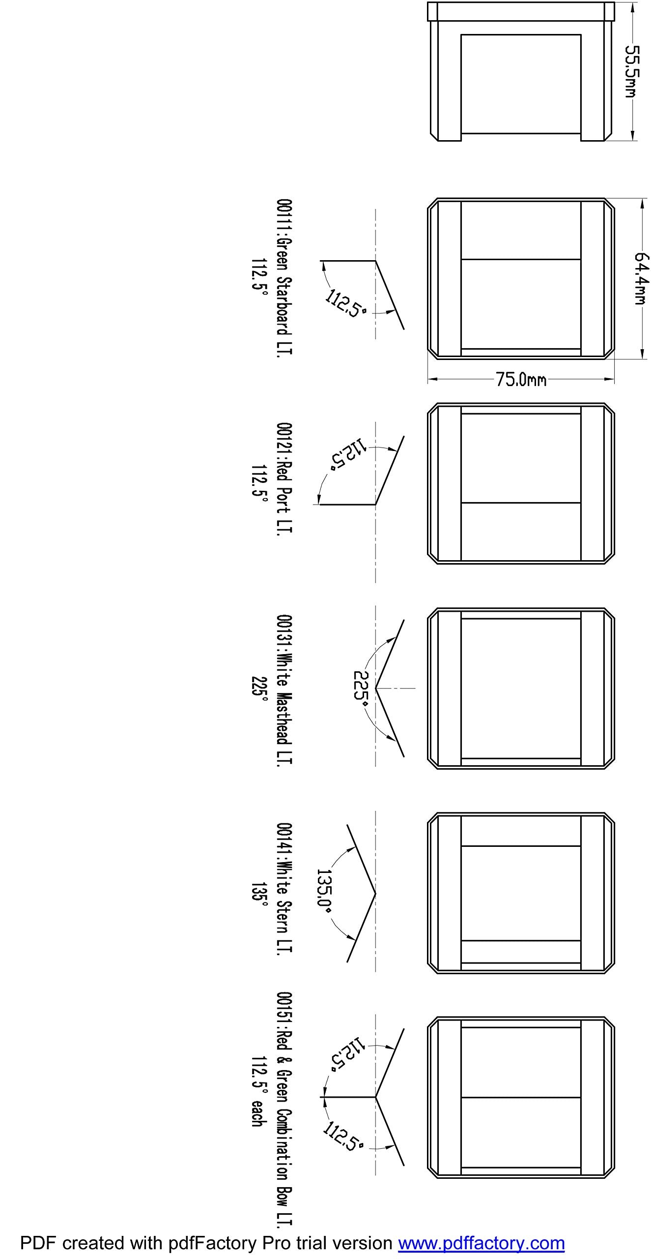 Pactrade Marine Boat Pontoon Led Navigation Light Black Abs Plastic Housing Boats Up To 12M Waterproof Ip:66 Surface Mount 2Nm (Stern)