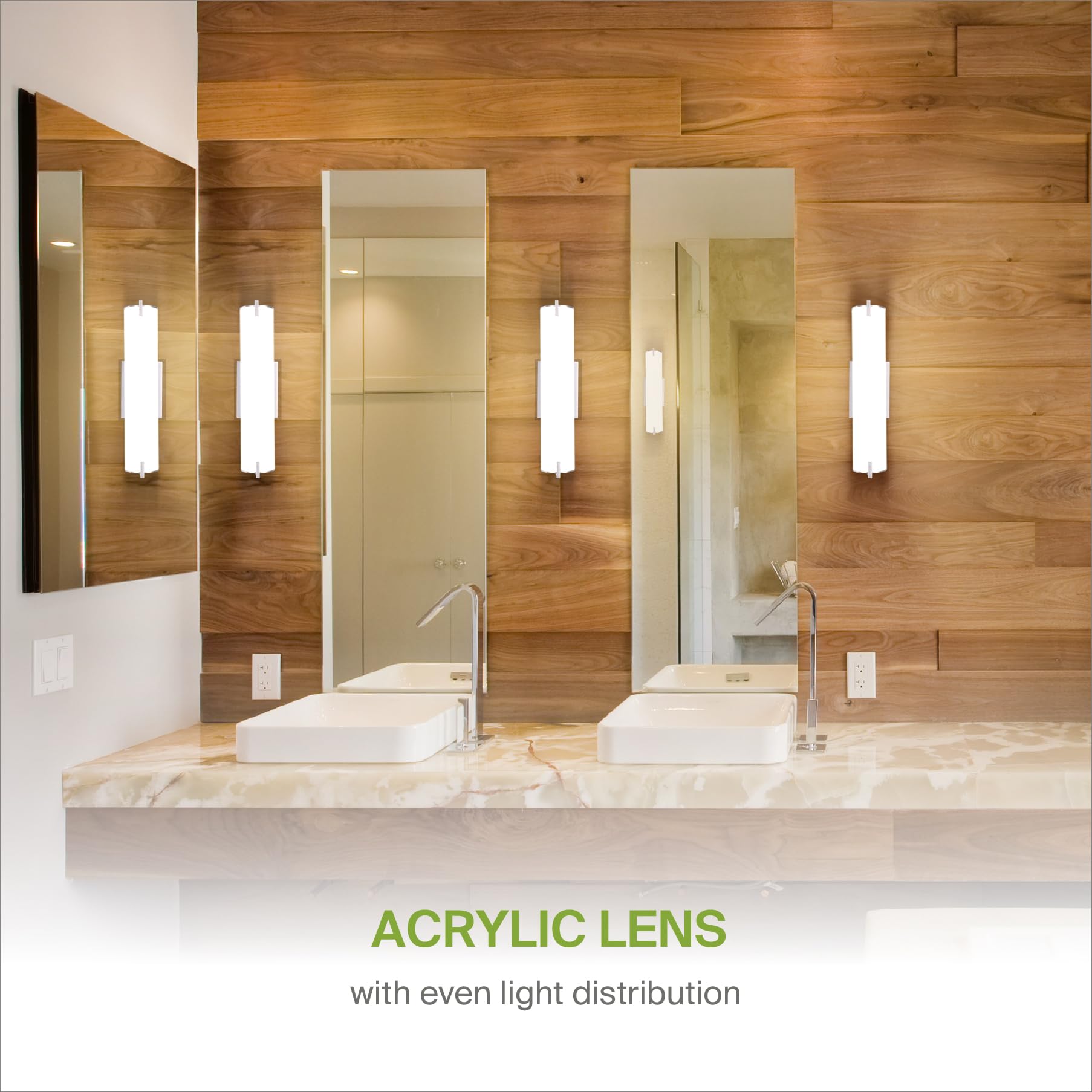 ASD LED Wall Mount Vanity Lighting Fixture 20W 1500LM 3000K-5000K 18 Inch Brushed Nickel Model A-LVF22-18D20CCNK