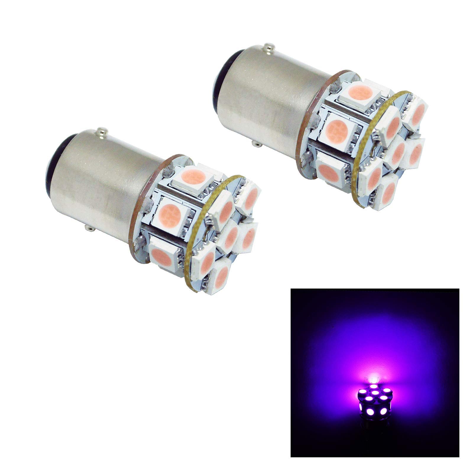 Pa Led 2Pcs 13Smd 1157 Bay15D Purple Auto Bulb 12V For Turn Signal Side Marker Stop Backup Tail Light 1016 1034 2057 2357 7528 1
