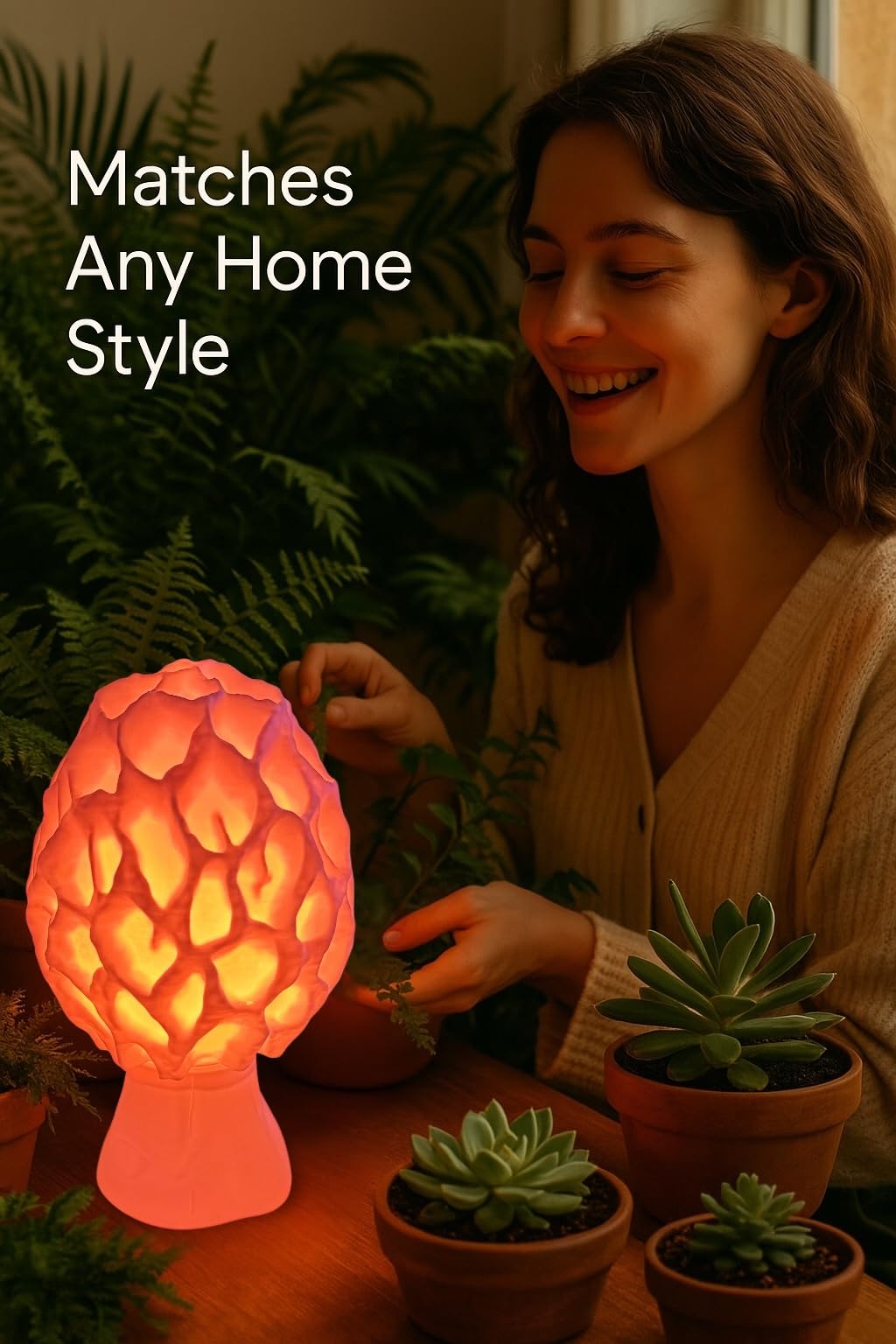 Morel Mushroom Lamp - Usb Powered 15-Color Table Light With Remote & Switch - Cozy Soft Glow Nightlight - Unique Fungus Decor -