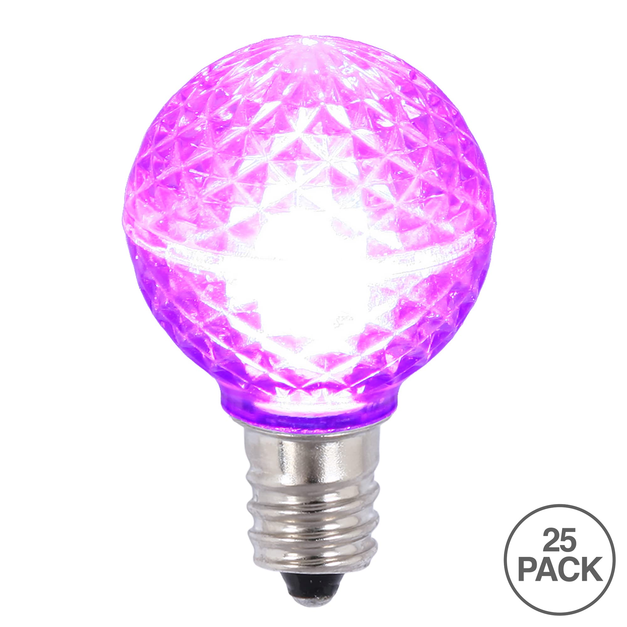 Vickerman G30 LED Purple Bulb E12 Nickel Base .45W - Pack of 25
