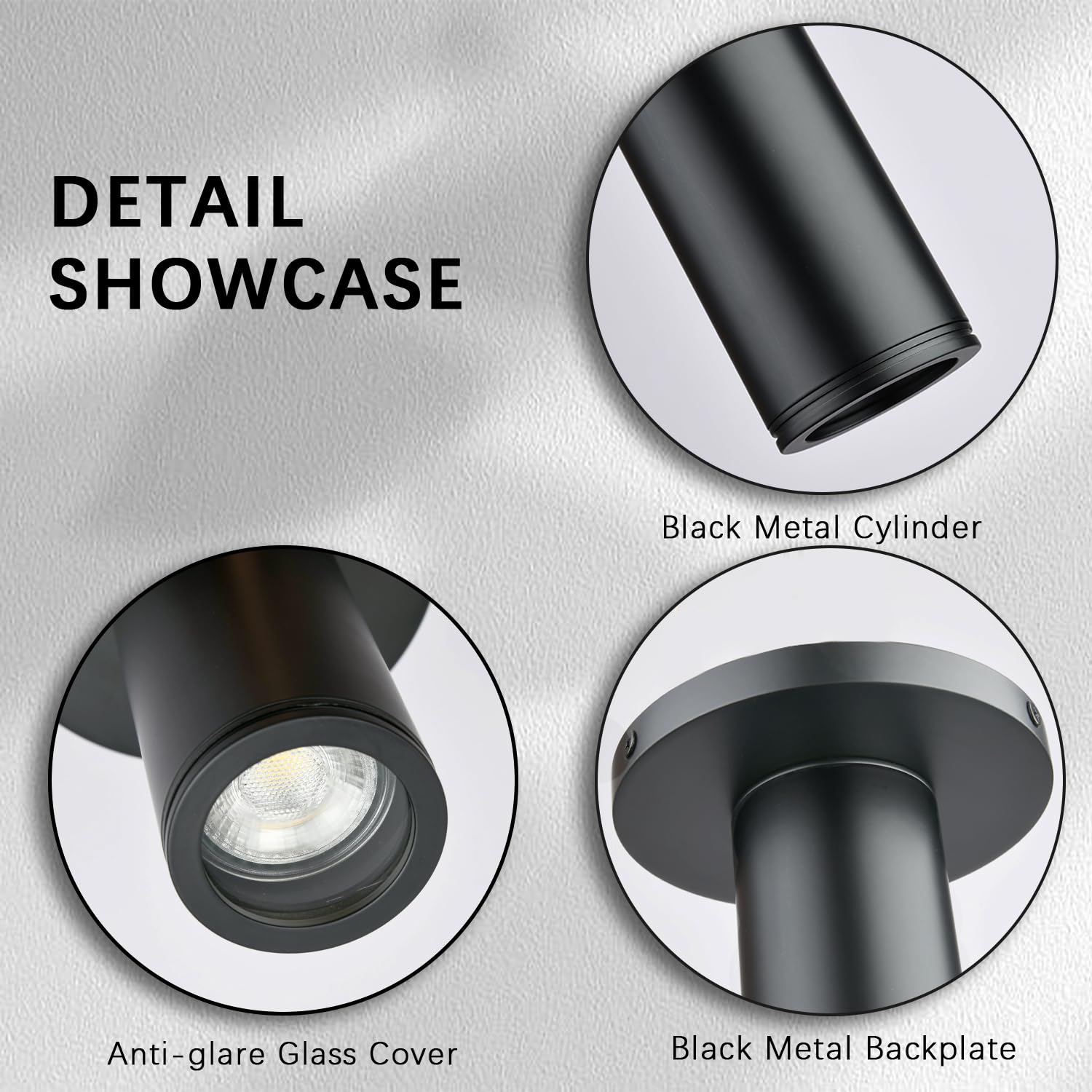 Pirxxiy Soft Black Ceiling Light Fixture, Flush Mount Led Dimmable Cylinder Spot Light, Living Room Hallway Kitchen Dining Room