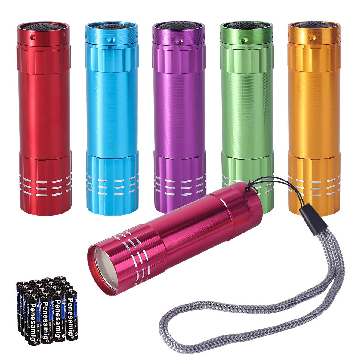 Kunhe 6 Pack Mini Led Flashlights - 100 Lumen Christmas Gifts For Kids, Party Favors