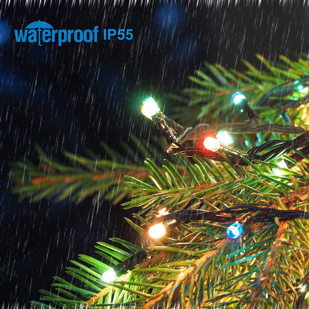 Vtechology 300Led Color Changing Christmas Lights, 105Ft Warm White To Multicolor, 11 Modes Outdoor String Lights For Holiday Decor