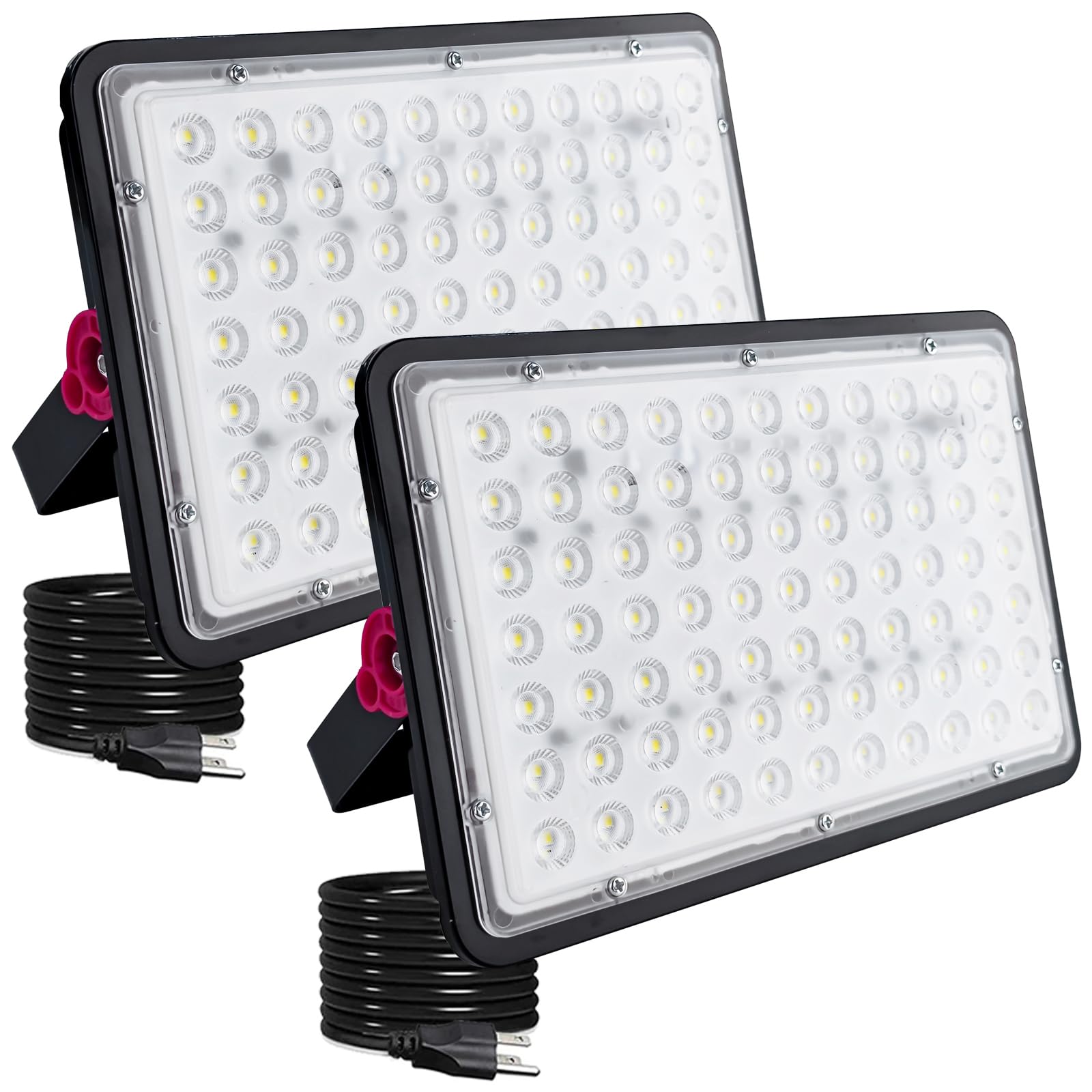Indmird 2 Pack 200W Led Outdoor Flood Lights - Black Aluminum For Yard, Garden, And Stadium