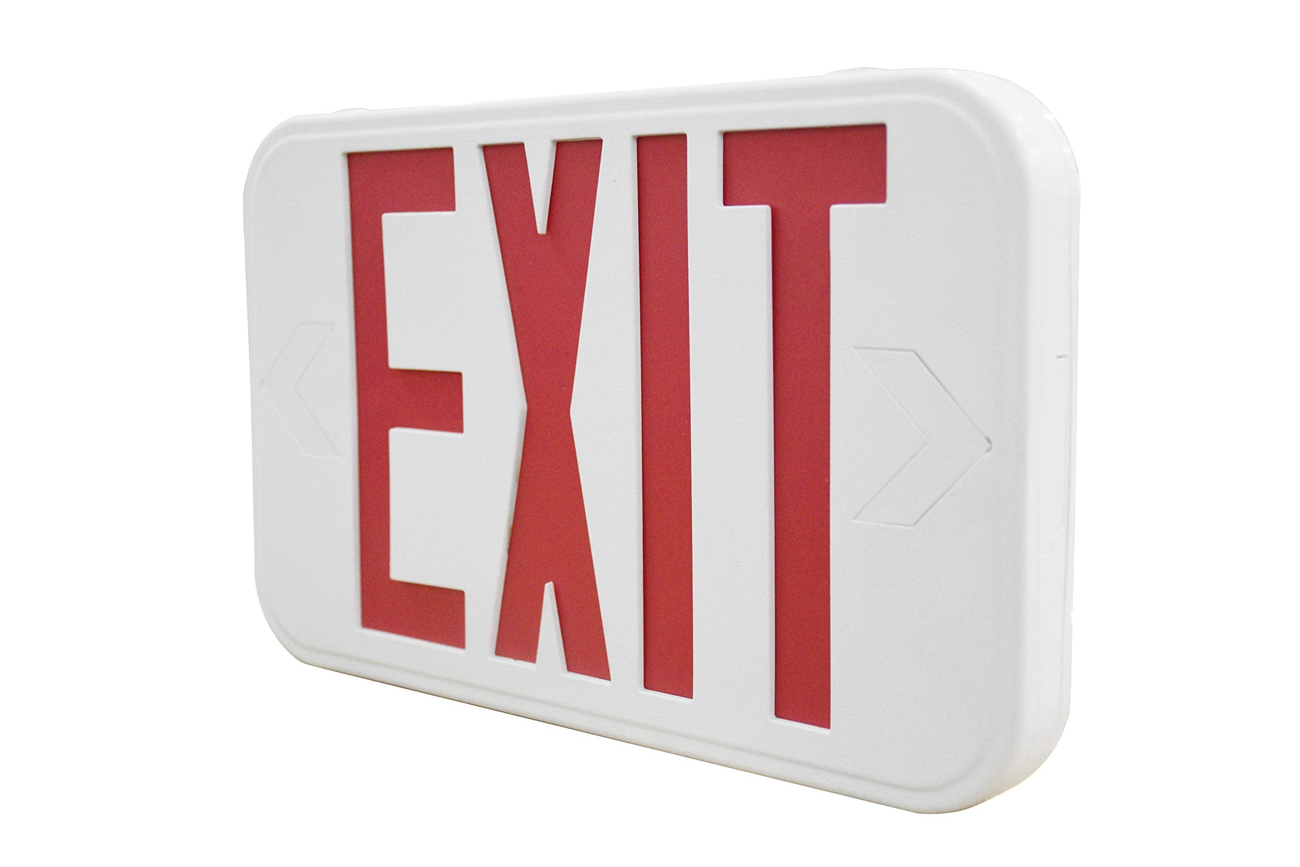 LIT-PaTH LED EXIT Sign, Double Face, Back Up Batteries, UL 924, 120-277V, 2-Pack, Red, Model LT-EL002