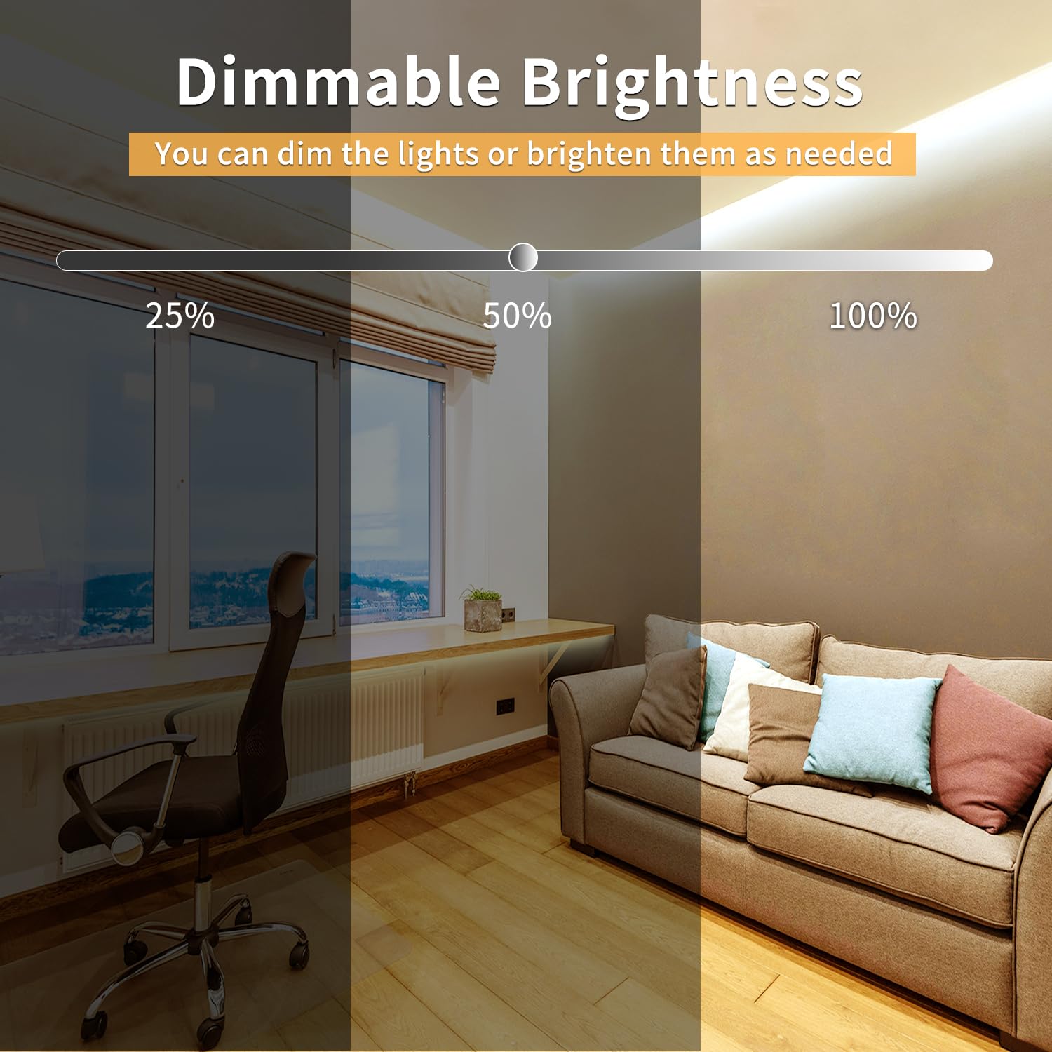 Yeewhale COB LED Strip Lights 100ft, Dimmable Warm White, Flexible Rope Lights with Remote & App Control, Model Yeewhale-100cobNB