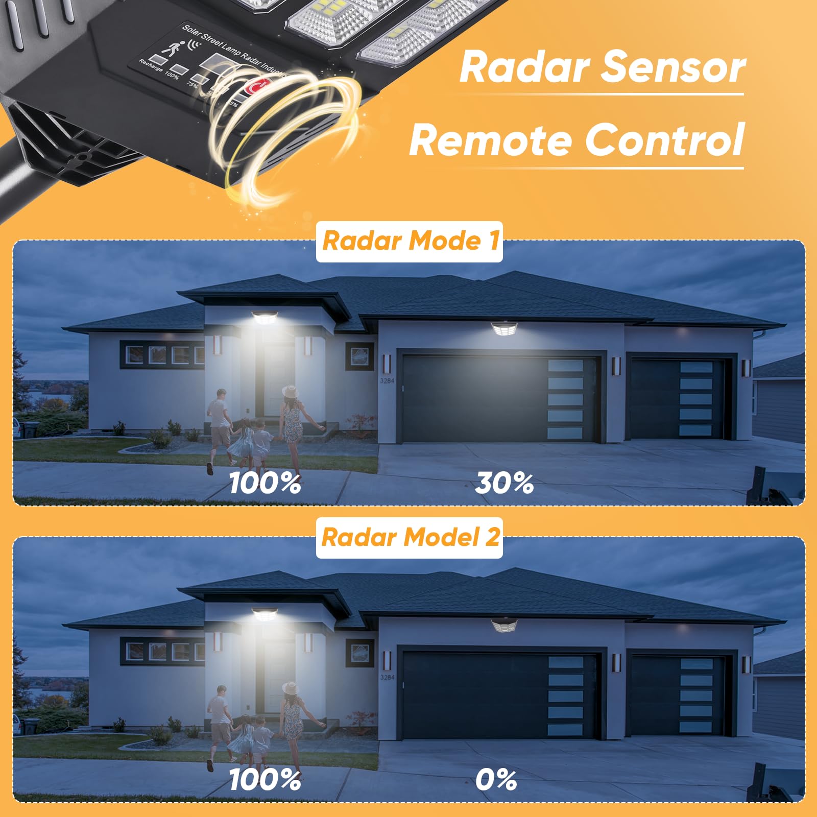 6PACK Solar Lights Outdoor Waterproof, 6500K Dusk to Dawn Solar Street Light Motion Sensor with Remote Control, LED Security Lig