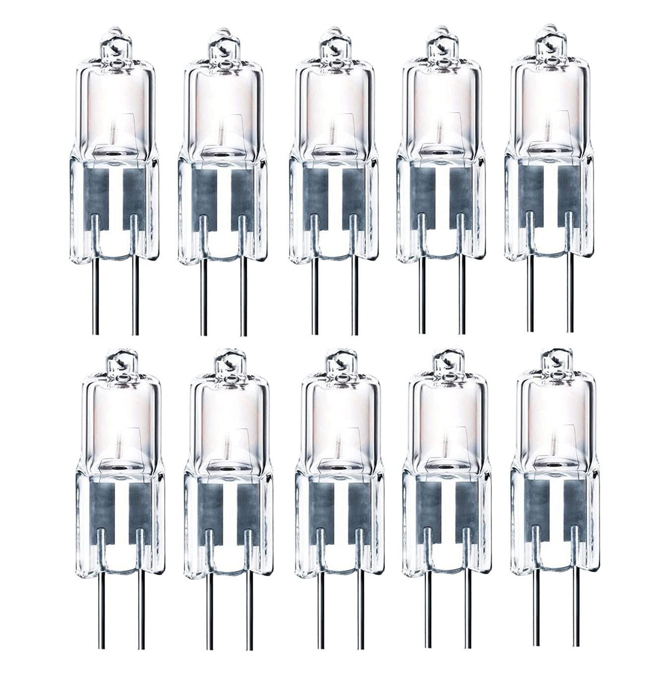 10Pcs G4 Halogen Light Bulb 35W T3 Jc Type Clear 12V Ac/Dc Bi-Pin Bulb For Landscape Lighting,Accent Track Under Cabinet Puck Li