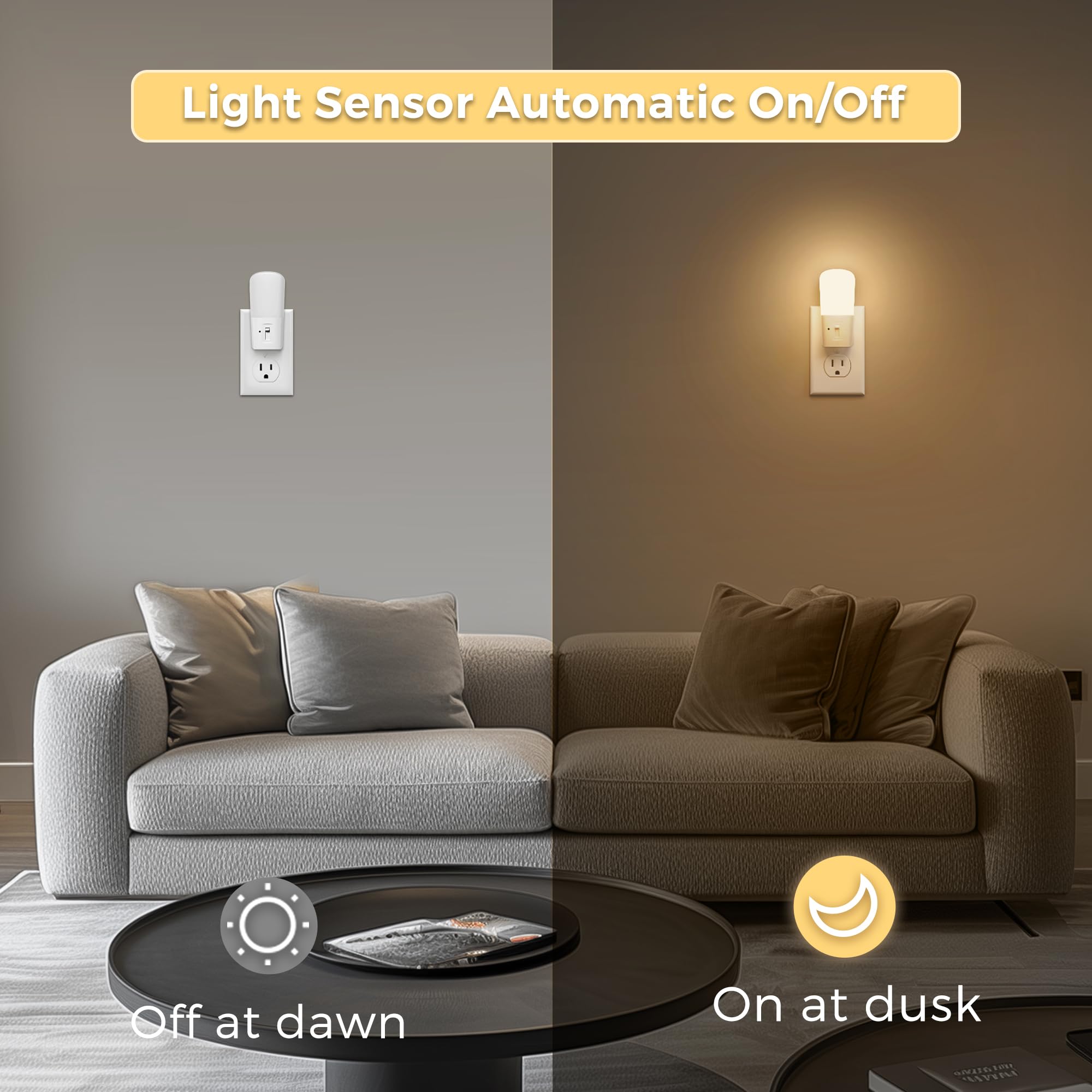L Lohas Led Dimmable Night Light[2 Pack], Led Night Lights Plug Into Wall With Dusk To Dawn Sensor, Soft White 3000K Brightness