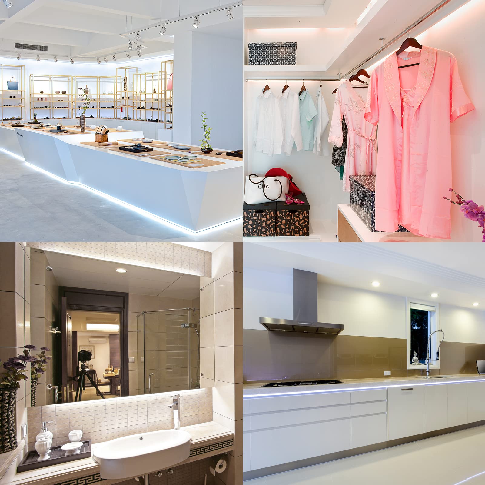 Inextstation 12V Led Light Strip White, 16.4Ft/5M Led Strip 6000K Ip65 Waterproof Cuttable Smd2835 300Leds Tape Flexible Led Lig