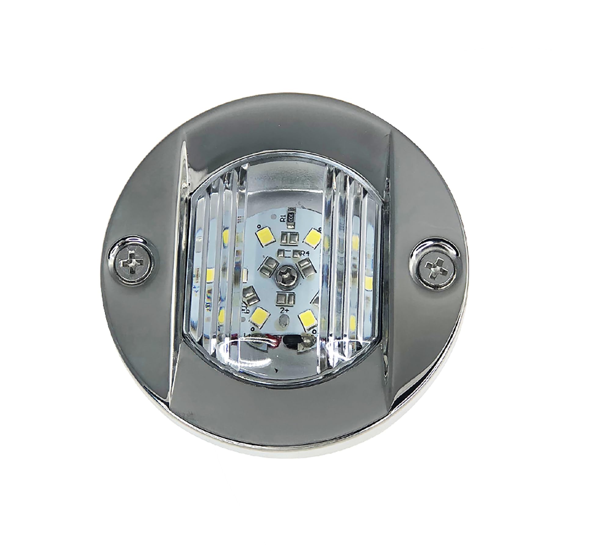 Pactrade Marine Boat 3 Inches Round Transom Interior Light Led Stern Anchor Light Stainless Steel Splashproof Flush Mount For Fishing Boat Pontoon Kayak