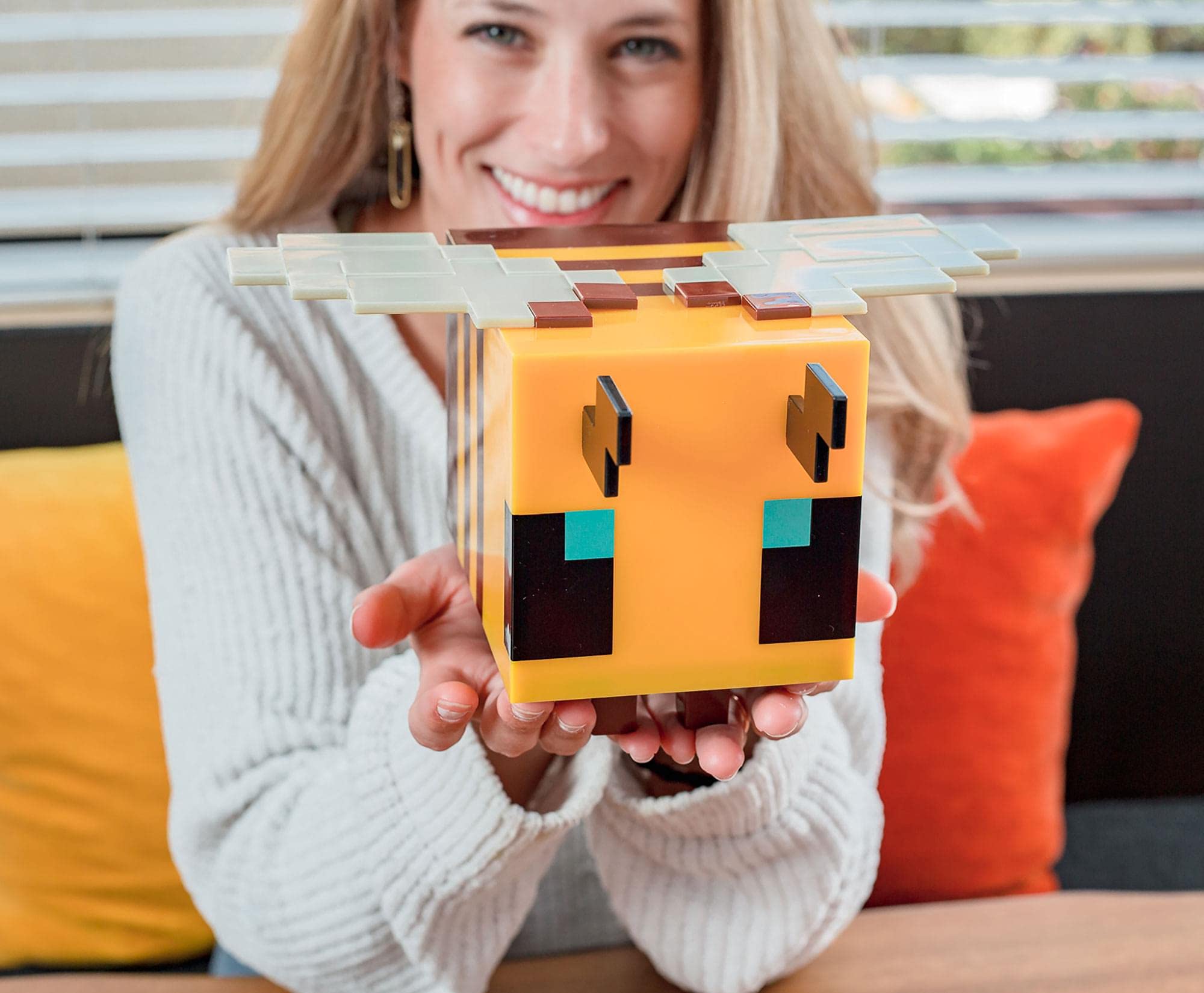 Minecraft Yellow Bee Mood Light - 5" Tall Resin Figure, Model 16688