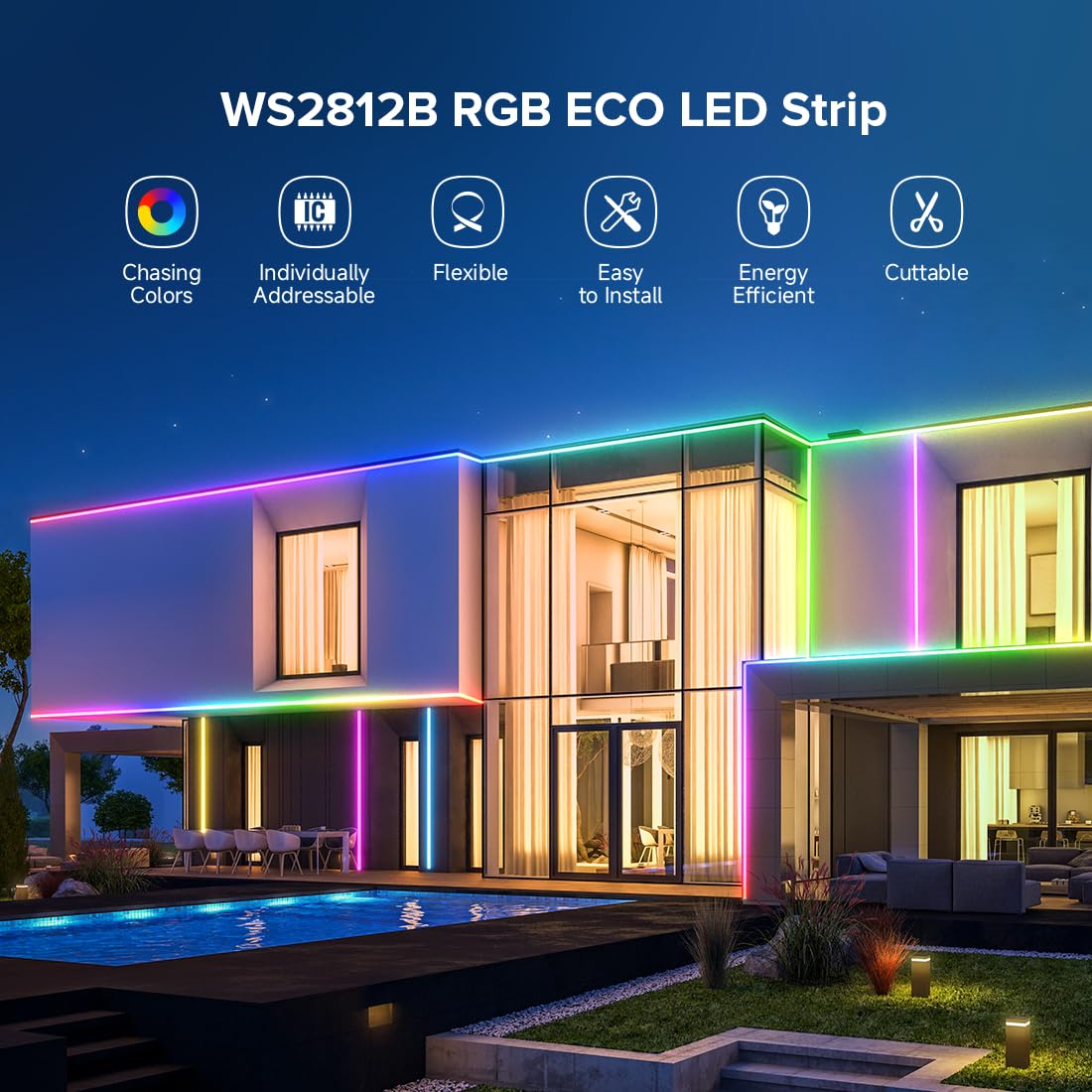 Sezo Ws2812B Led Strip Light 16.4Ft 30Pixel/M 150Leds Dc5V Individual Addressable Led Strip Smd5050 Rgb Dream Color Programmable