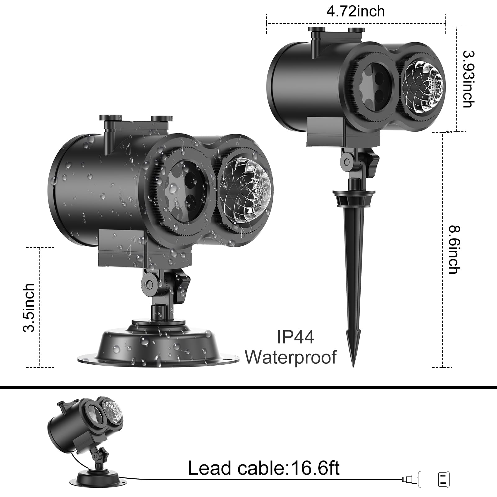 Mueisytp 15W Valentine Decorations Projector Lights - HD 16 Patterns, Black, Outdoor/Indoor Use, Model pro15
