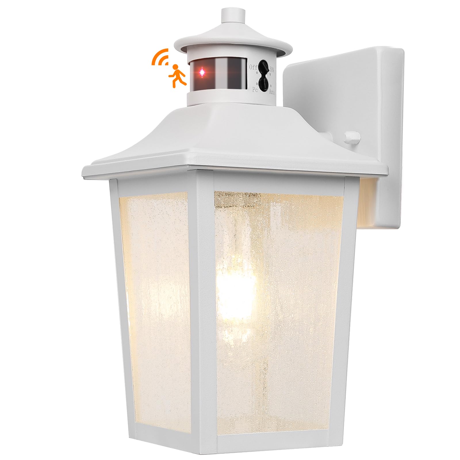 FILIYANO White Motion Sensor Outdoor Wall Light - Dusk to Dawn Outdoor Wall Lighting, Waterproof Exterior Light Fixture, Modern 