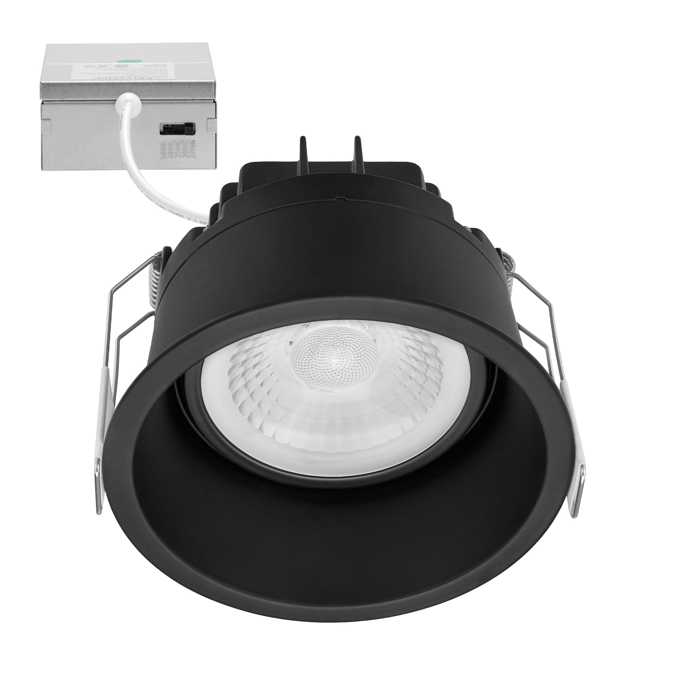 Maxxima 4 5 CCT Adjustable Slim Recessed LED Regressed Eyeball Gimbal Downlight 1000 Lumens Color Select 2700K/3000K/3500K/4000K