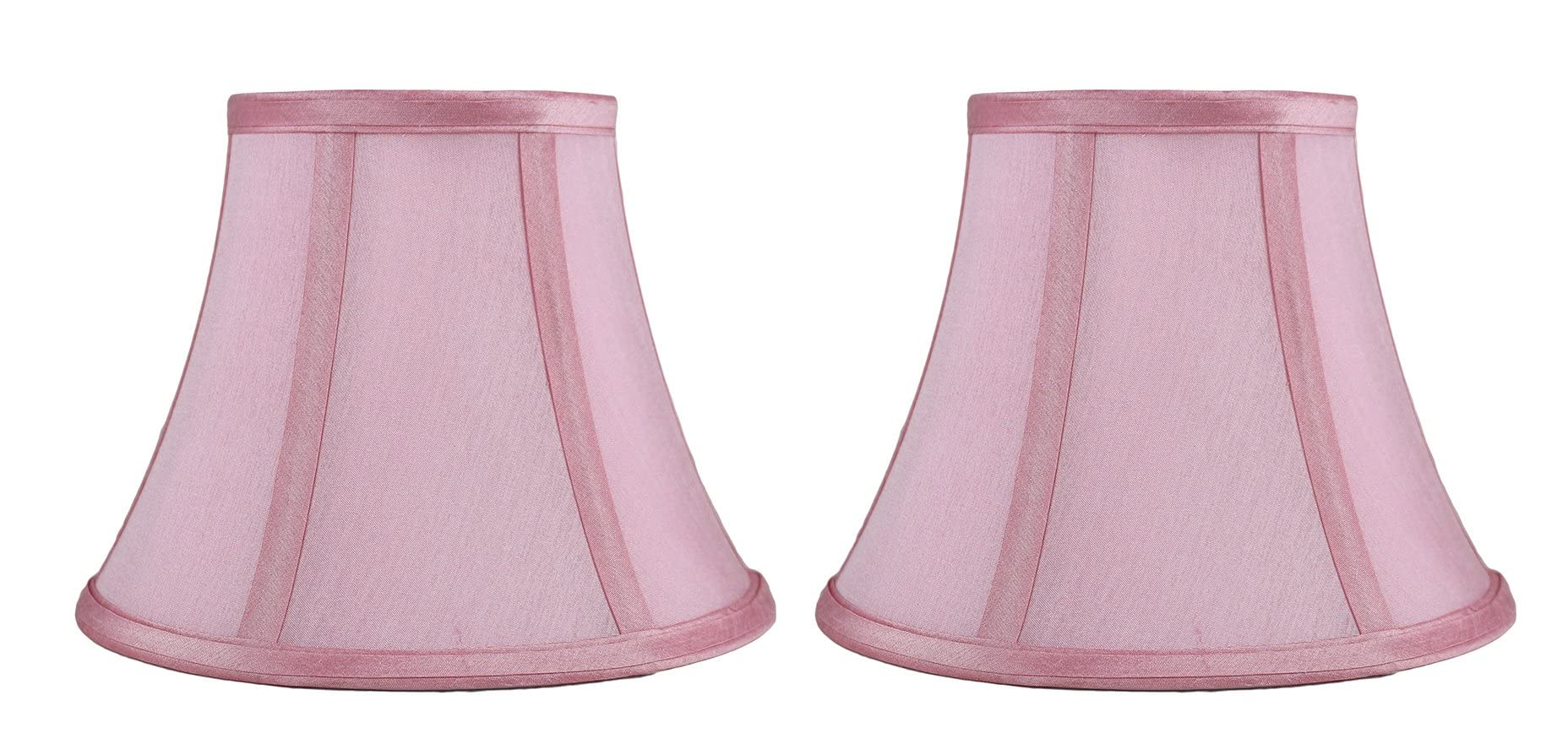 Urbanest Softback Bell Lampshade Set of 2, Faux Silk, 5x9x7 inches, Pink, Spider-Fitter