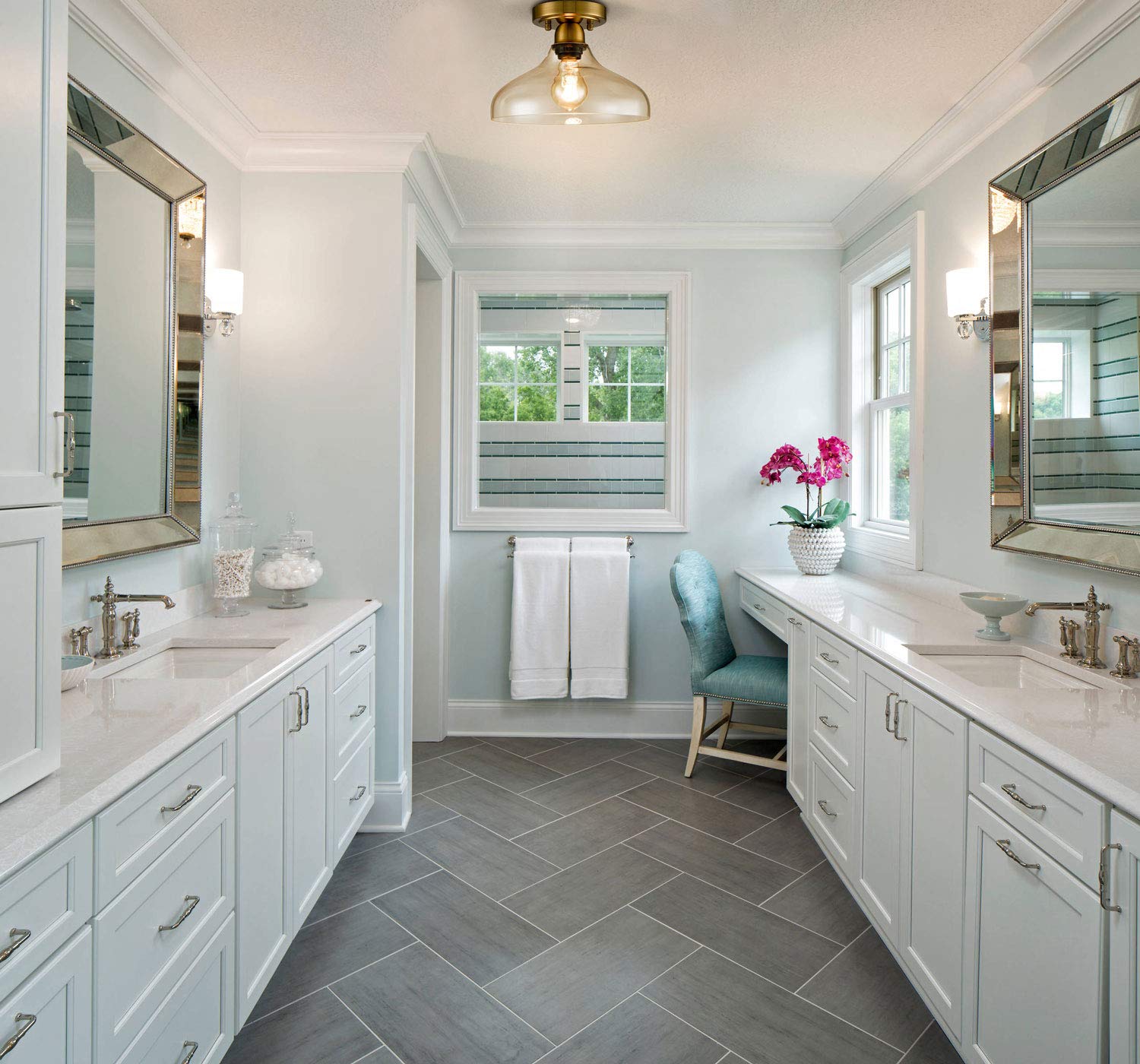 HOLKIRT Modern Glass Semi Flush Mount Ceiling Light, Brass, Metal, Type-1, Model B7152CU-J