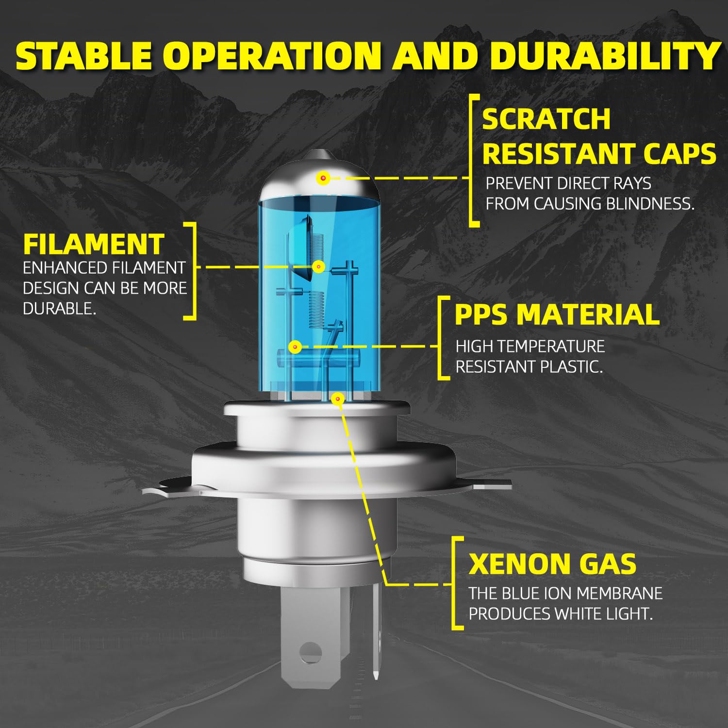 DMEPUGI Headlight Bulbs Fit For Toyota RAV4 1996-1997,2001-2005, 9003 High Low Dual Beam Combo, Super Bright 5500K White Light H