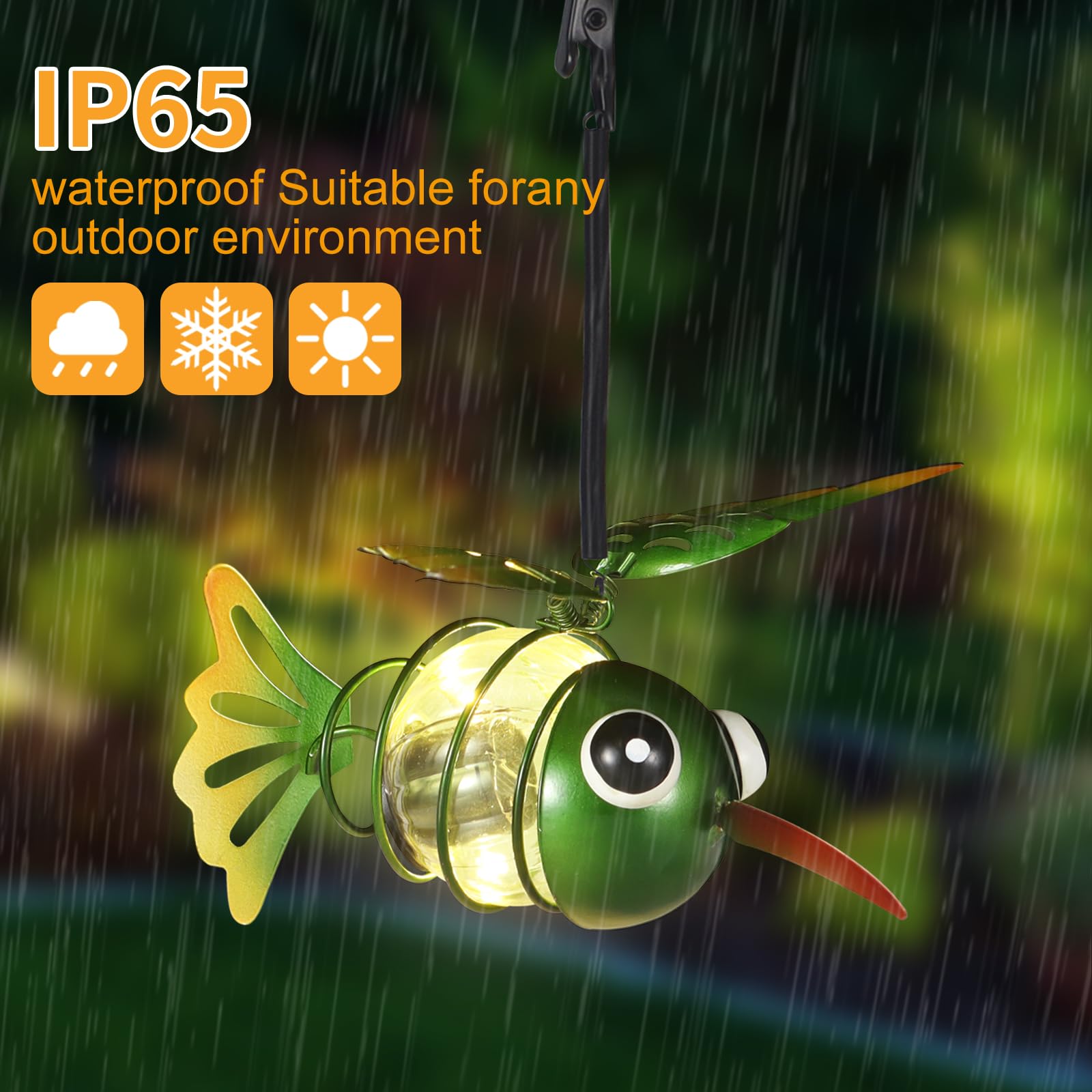 Hummingbird Solar Outdoor Hanging Lantern Creative Small Sculpture Lights Durable Waterproof Lamp Suitable For Festivals Garden Decor Birthday Gifts For Grandma Mom Women Girl