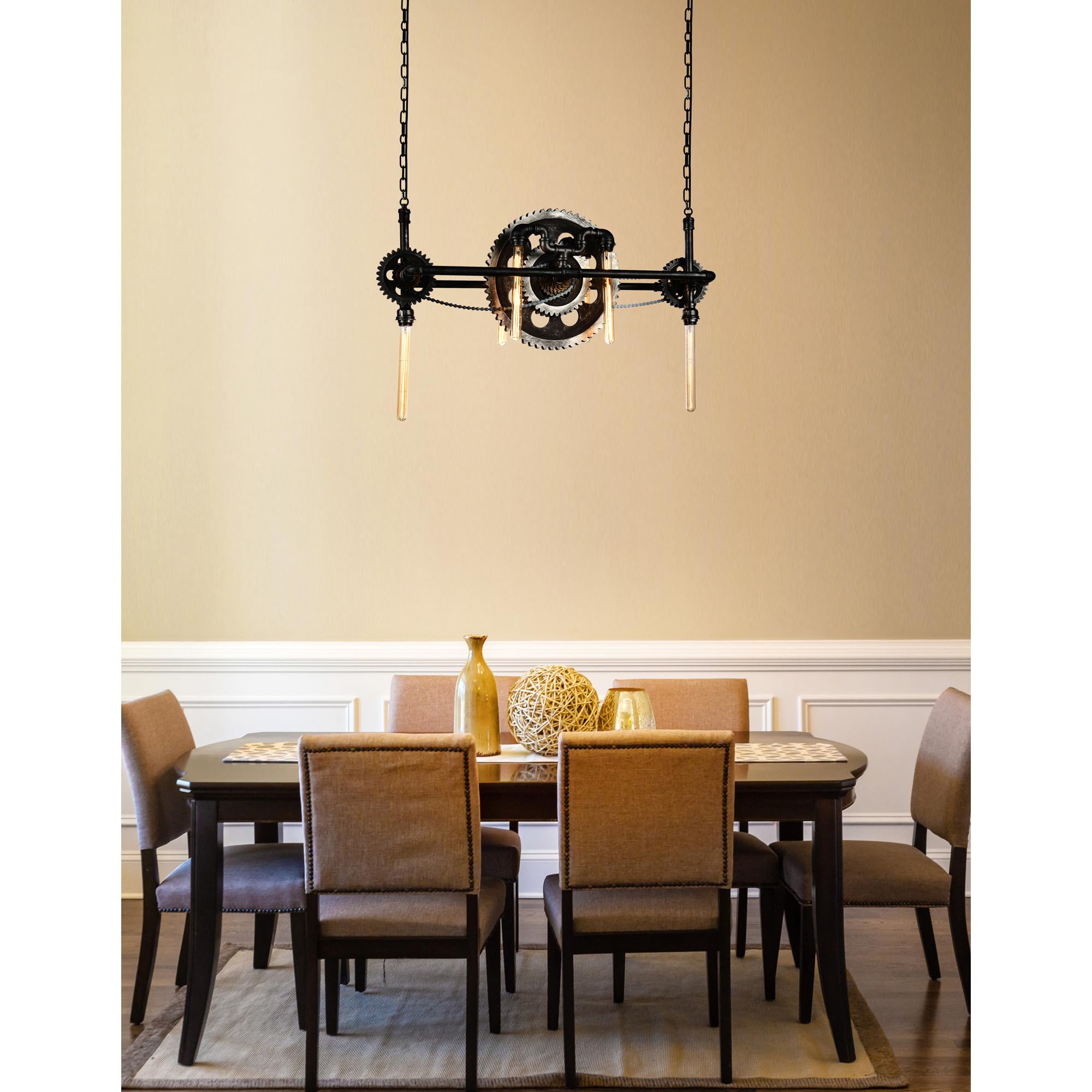 CWI Lighting Oder 6 Light Down Contemporary Metal Chandelier in Silver Gray