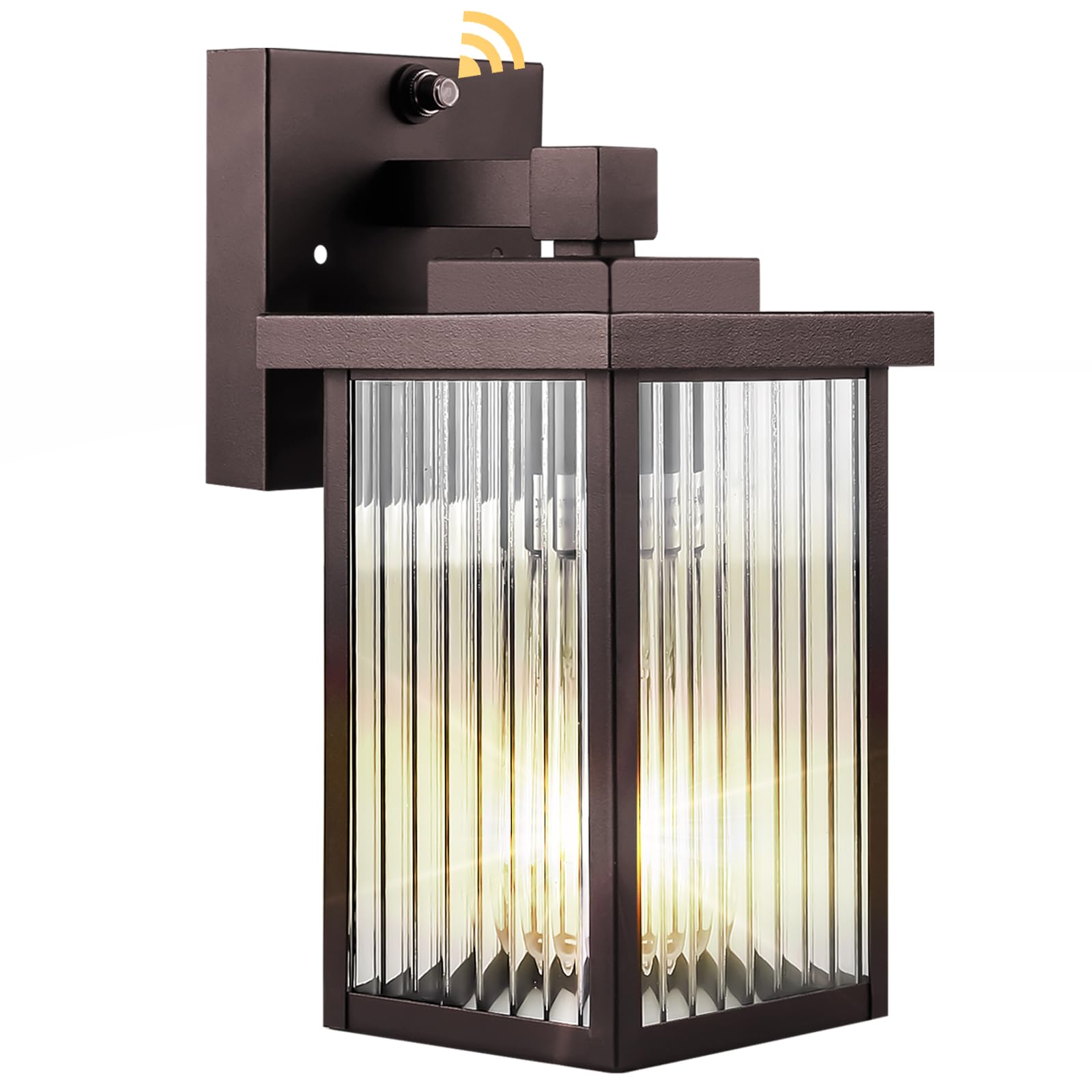 hameso Outdoor Wall Lights for House Exterior  Dusk to Dawn Porch Lights Outdoor  Waterproof Matte Black Front Door Light Fixture & Garage Lighting with Wall Mount Sconce(Oil-Rubbed Bronze)