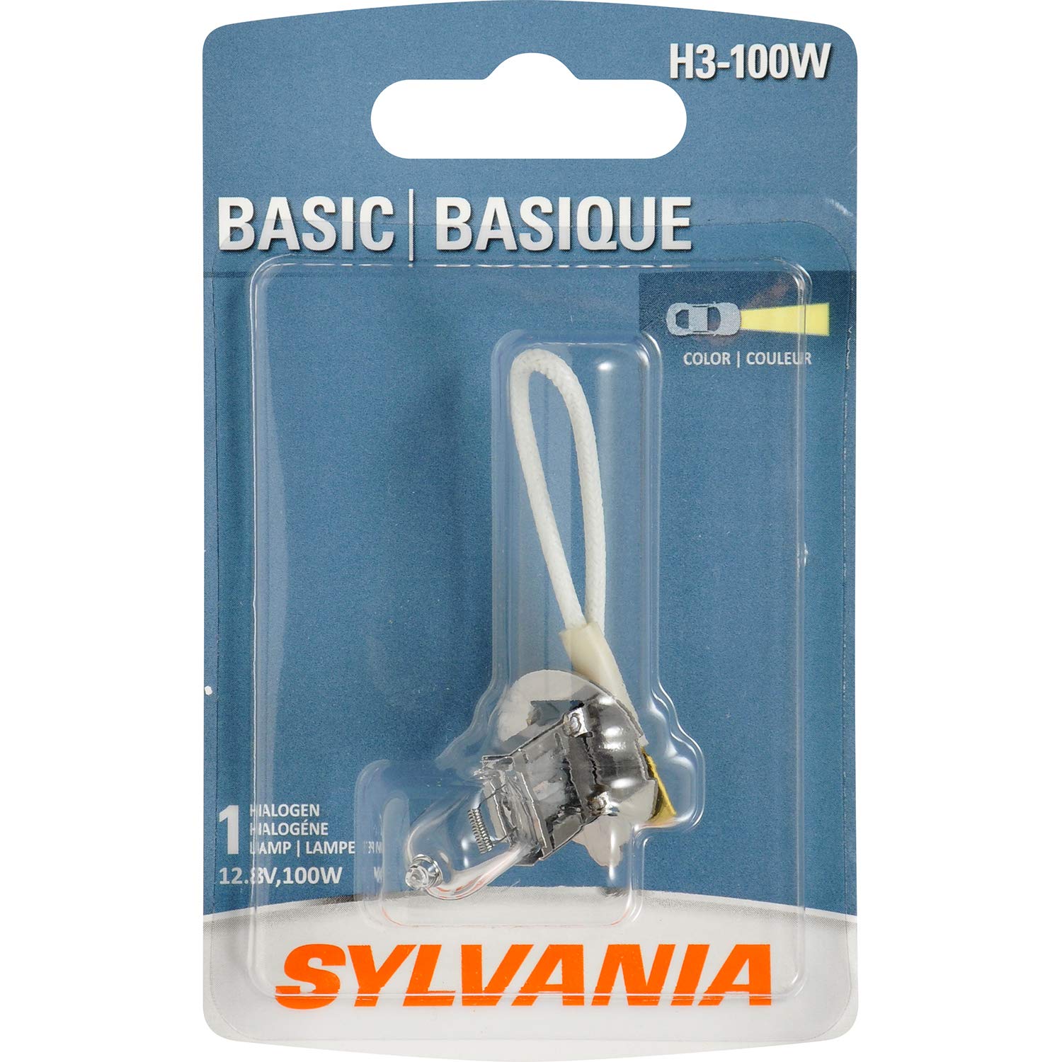 SYLVANIA H3 100W Halogen Offroad Bulb - Clear, Single Bulb, Model H3-100W.BP