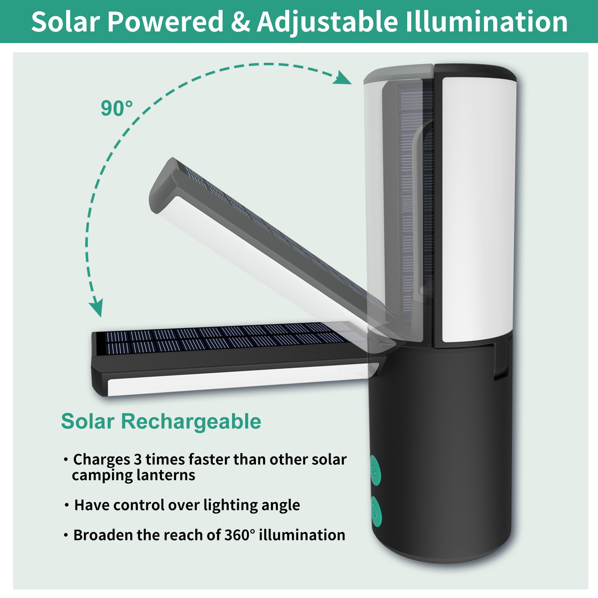 JINHODY Rechargeable LED Lantern - 8000mAh Solar Powered, 4000LM Camping Lights for Indoor/Outdoor Use, USB Charging, Emergency