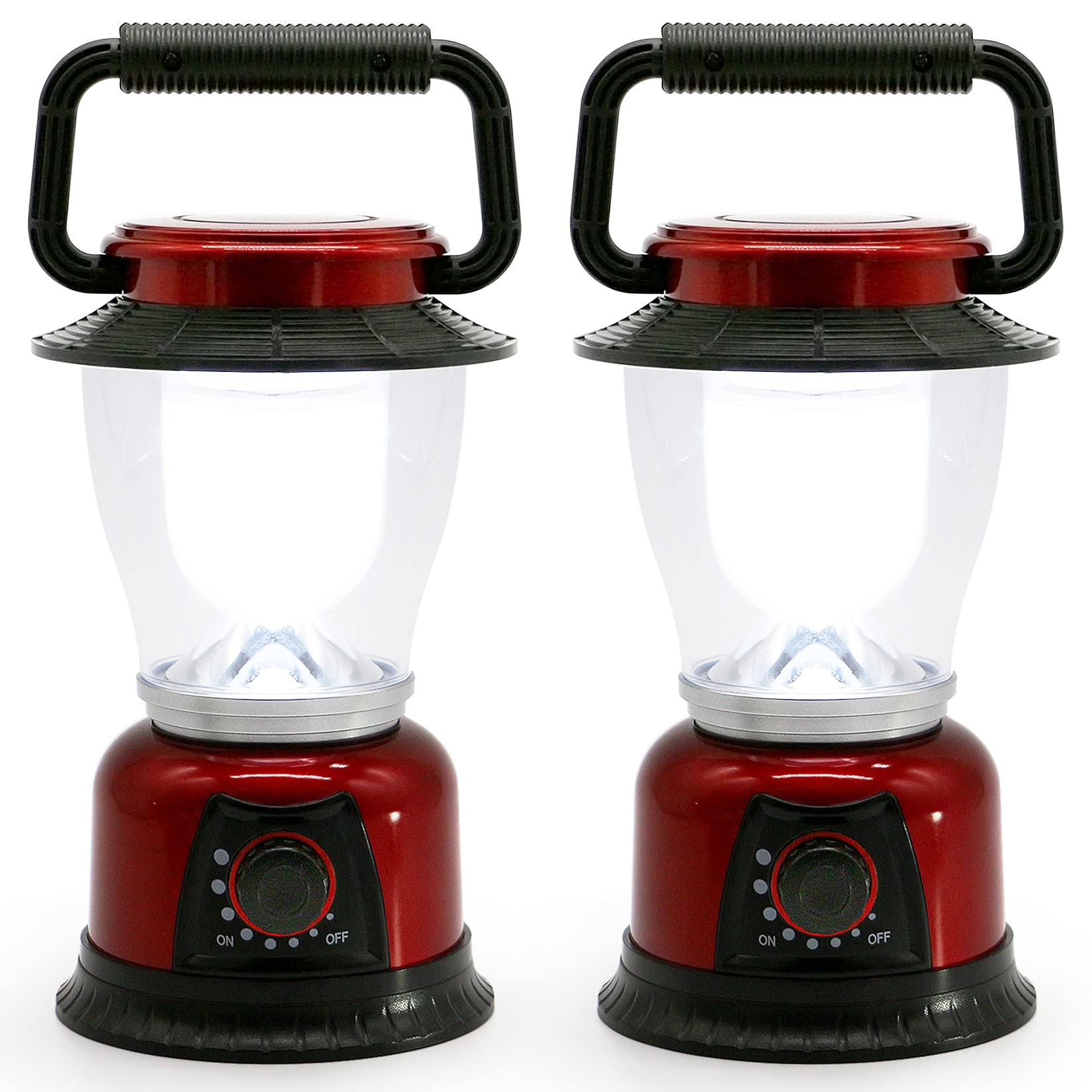 FANT.LUX LED Lantern - COB High Brightness Dimmable Camping Lamp, Battery Powered, Red-2 Pack, Model NBMD122