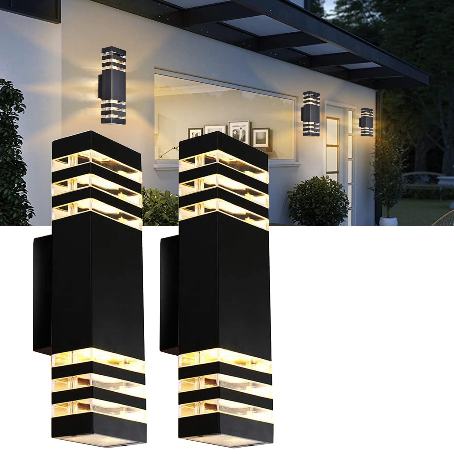Tuord 2Pack 15&quot; Led Wall Lights, 4000K Waterproof Aluminum Porch Light For Outdoor Use
