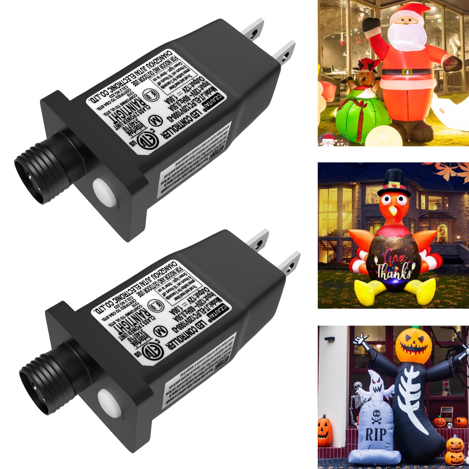 FFZZKJ 12V 12W 1A LED Transformer Replacement Class 2 Power Supply for Halloween/Christmas Inflatable Decorations IP44 Waterproo