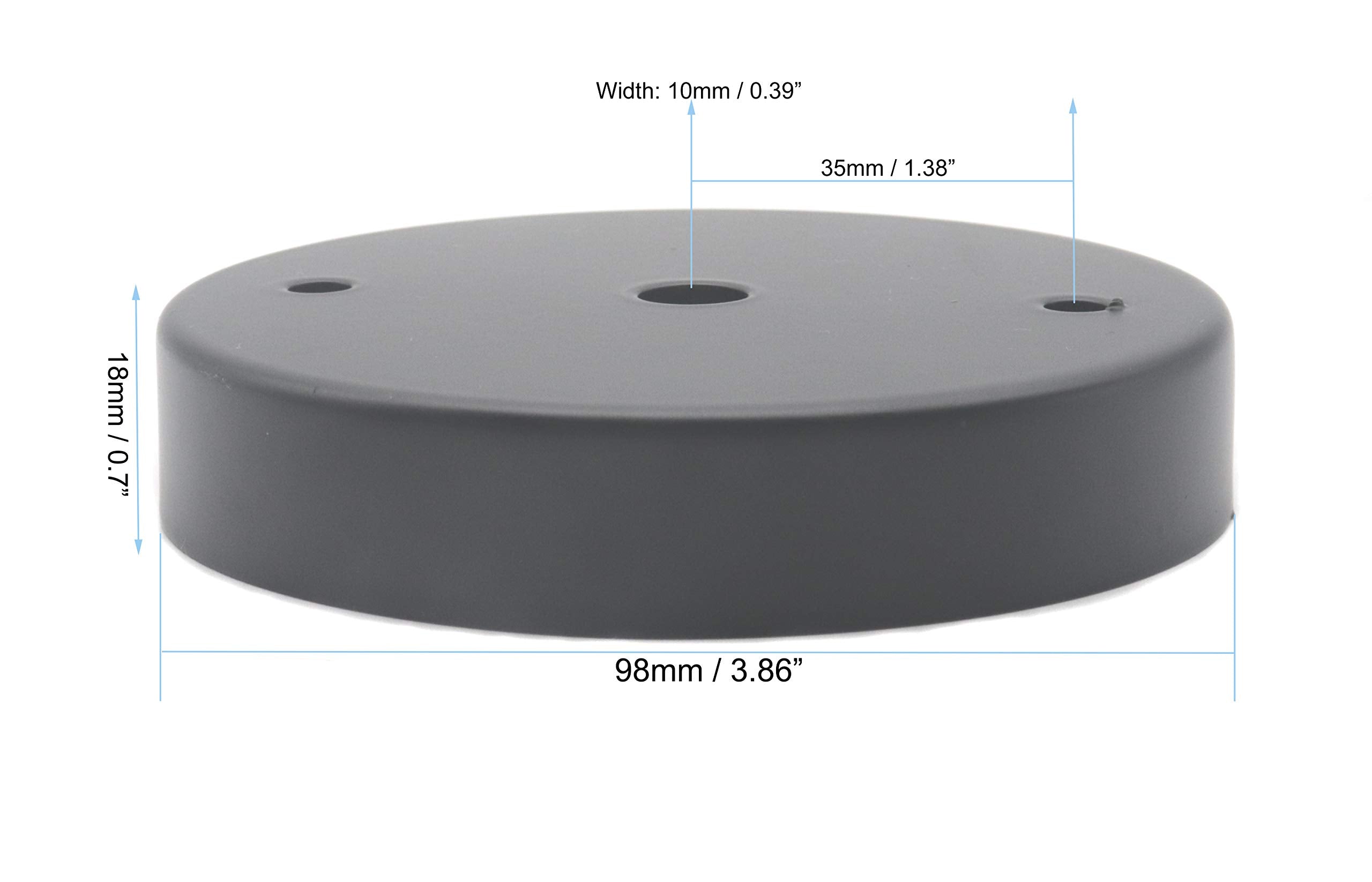 binifiMux Pendant Light Accessories, 2-Pack Black Ceiling Plate Chassis, Metal, 98mm x 18mm, Model: binifiMux_NO