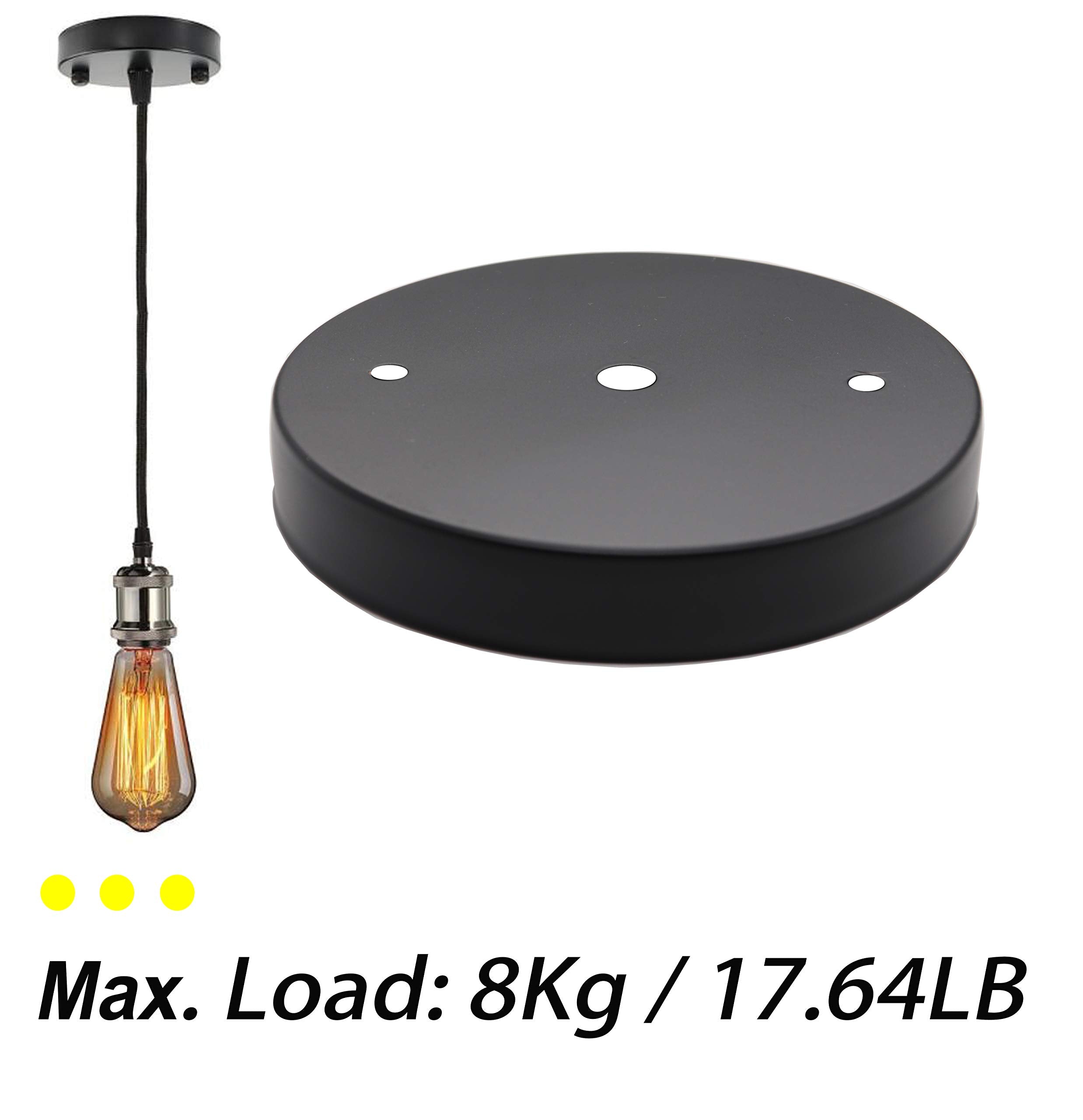 binifiMux Pendant Light Accessories, 2-Pack Black Ceiling Plate Chassis, Metal, 98mm x 18mm, Model: binifiMux_NO