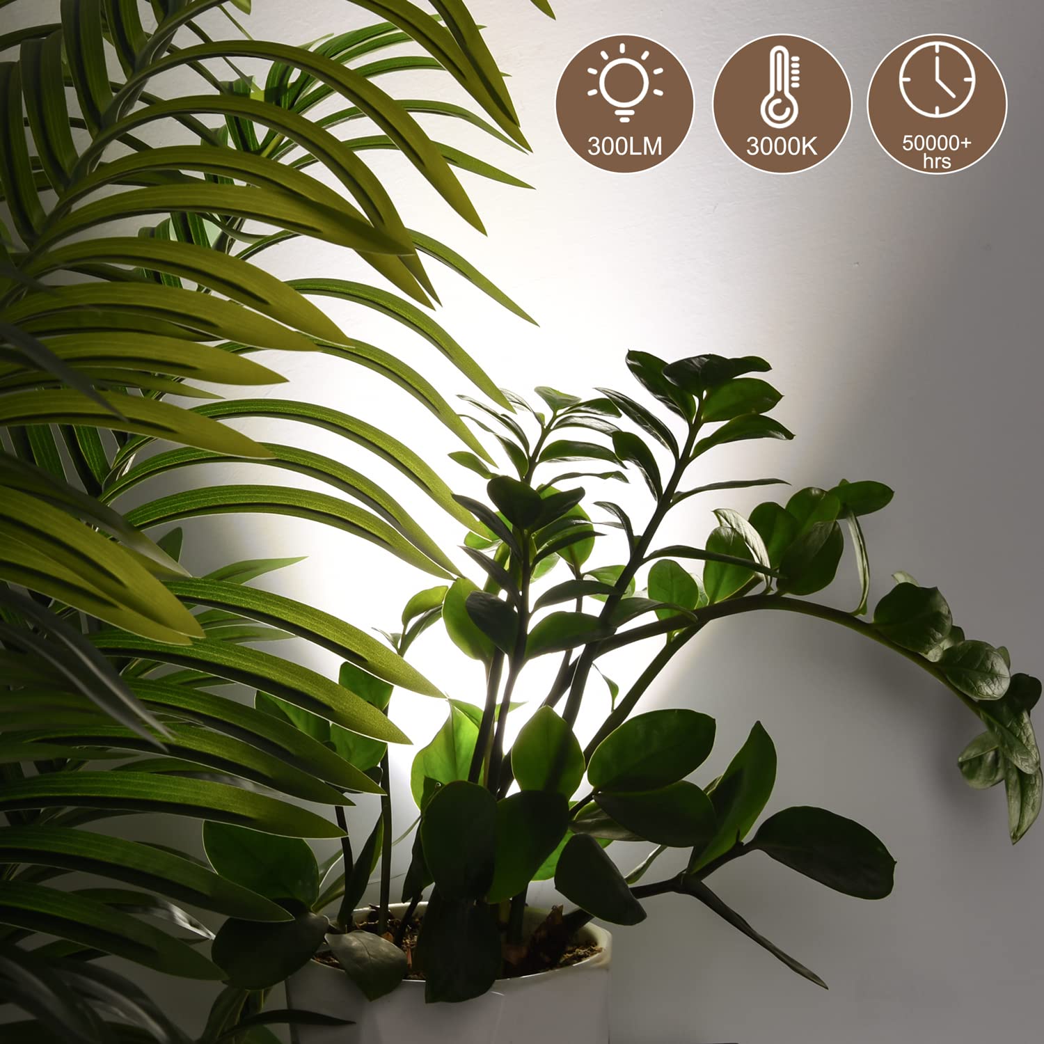 Fzwle 2 Pack Dimmable Indoor Spot Lights With Timer & Remote, 3W Led Up Lights, 3000K/4000K/5000K Adjustable, Ideal Indoor Accen