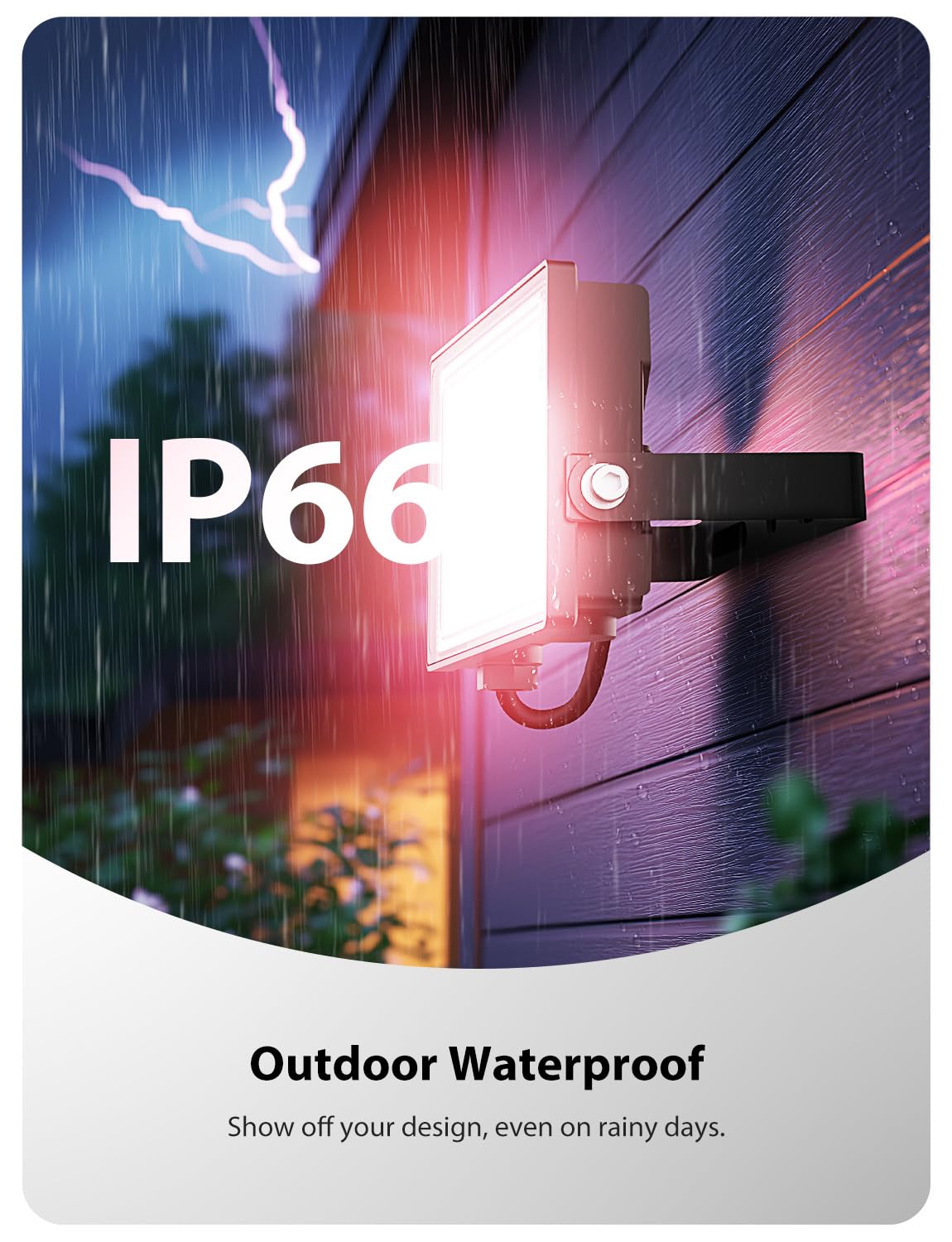 Onforu Rgbw Led Flood Light - 160W Equivalent, Color Changing, Remote Control, Ip66, Black, Model G20Rgbw, For Indoor/Outdoor Events