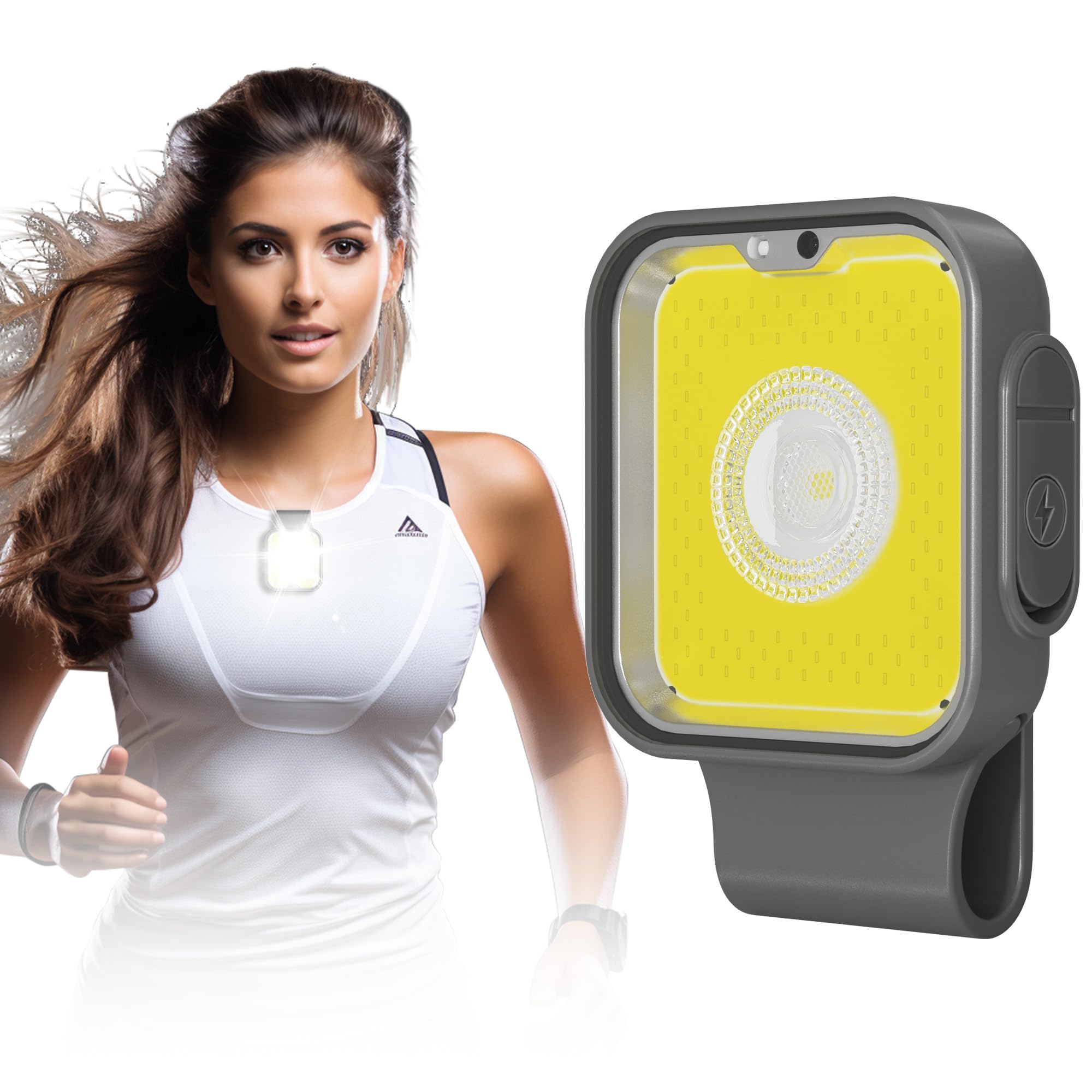 Yls Rechargeable Running Light, 12 Modes, High Visibility, Tuff Grey, Model ZIAU-4884